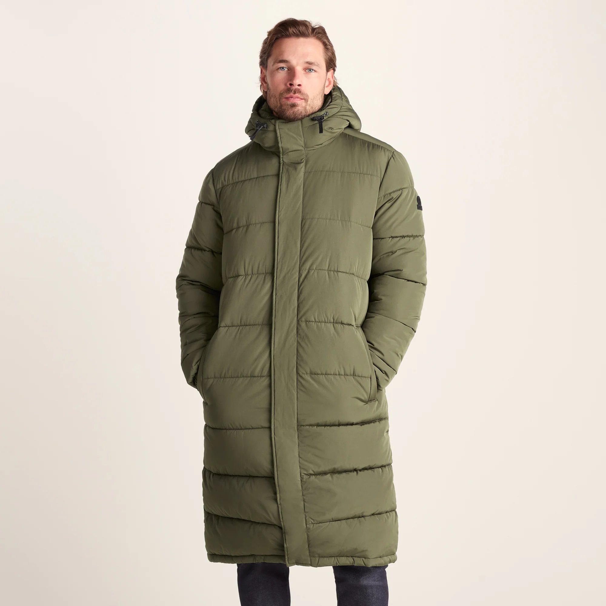 Langrick Mens Long Insulated Jacket - Khaki - Image 3