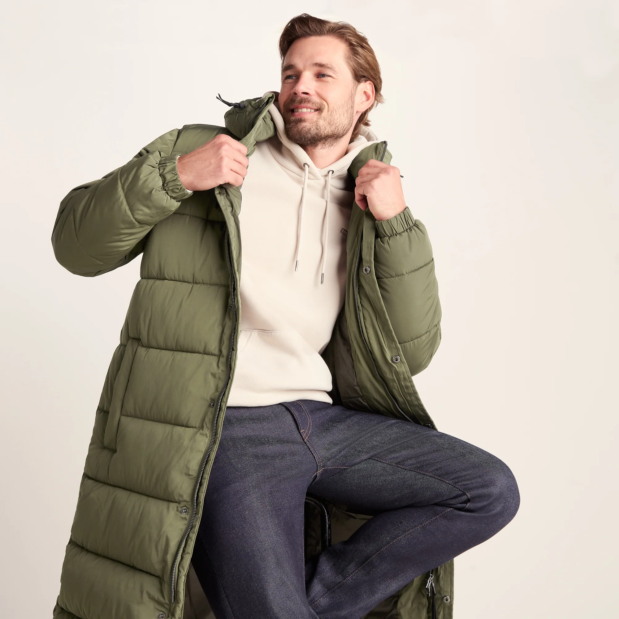 Langrick Mens Long Insulated Jacket - Khaki - Image 4