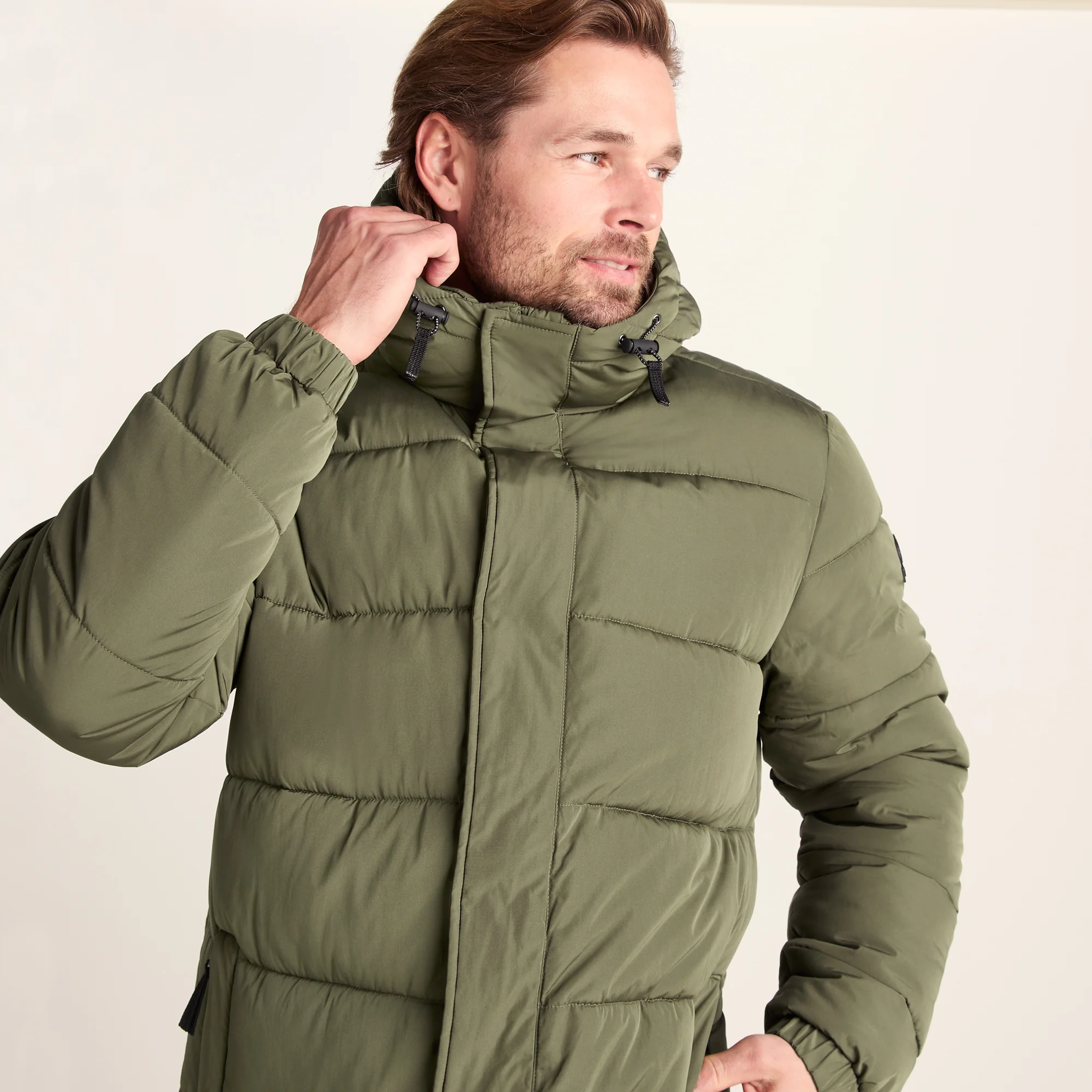 Langrick Mens Long Insulated Jacket - Khaki - Image 6