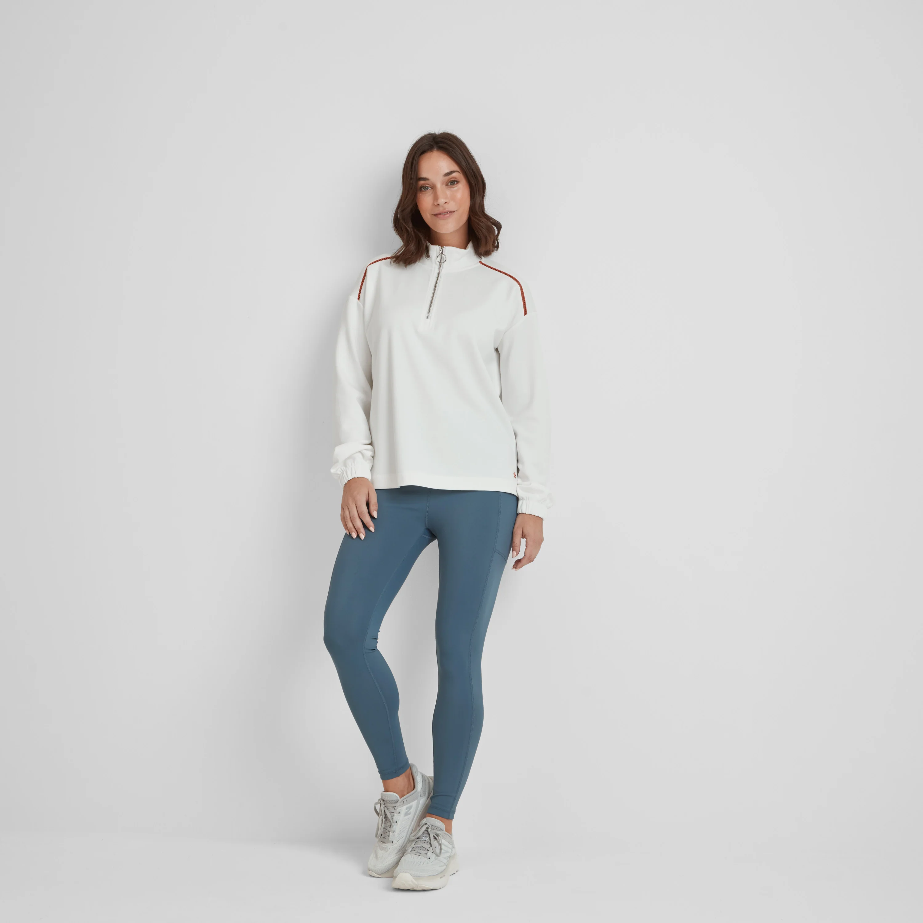 Larelle Womens Half Zip Sweatshirt - Vanilla - Image 3