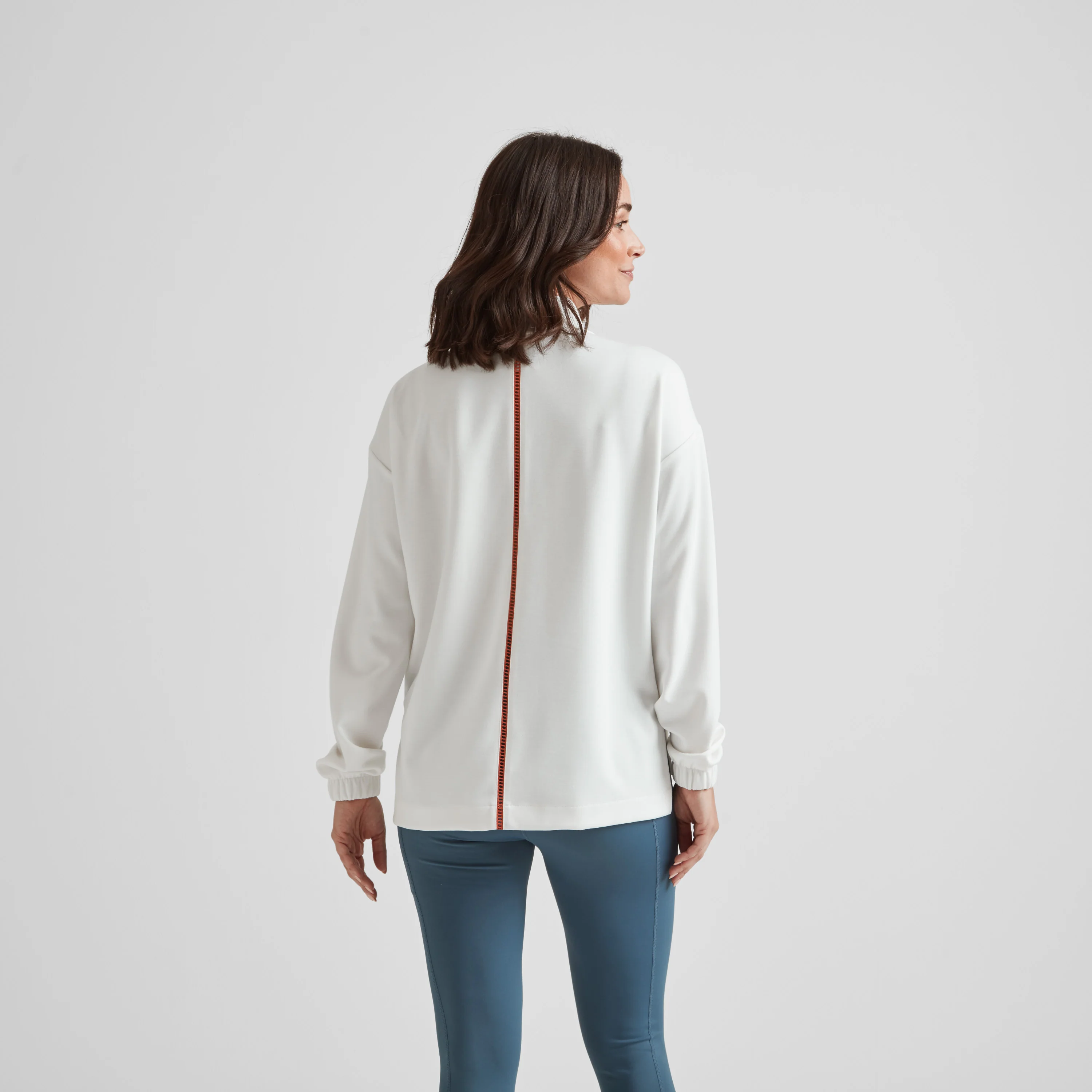 Larelle Womens Half Zip Sweatshirt - Vanilla - Image 5