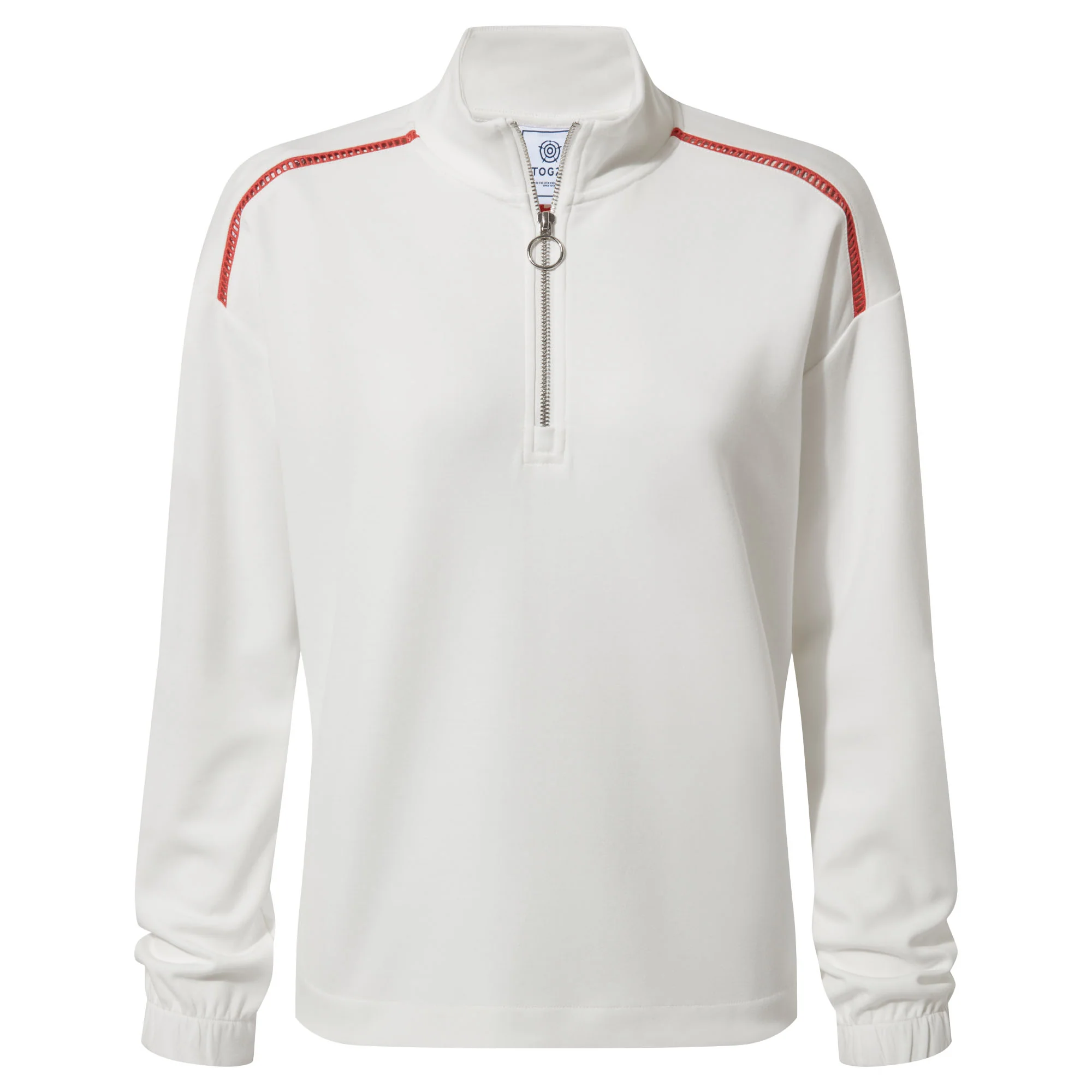 Larelle Womens Half Zip Sweatshirt - Vanilla - Image 8