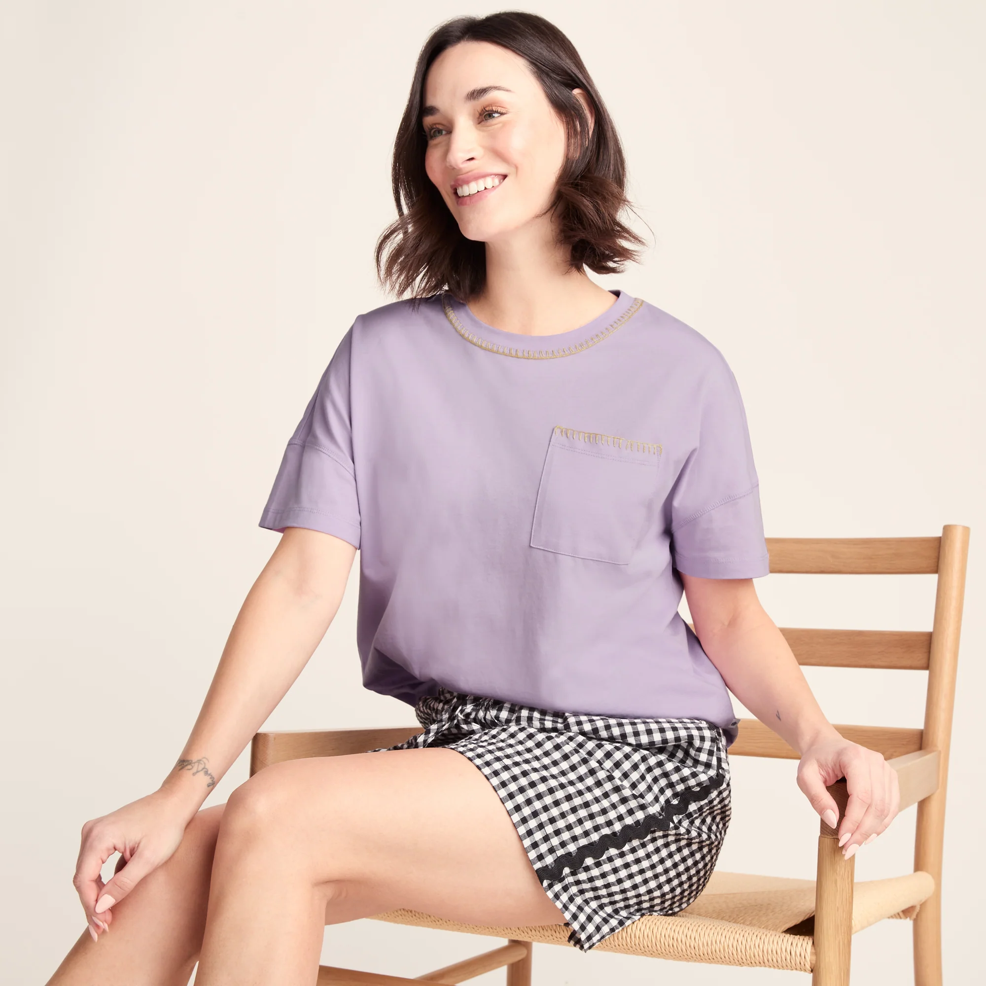 Laurie Womens 100% Cotton Supersoft Boxy Fit T-Shirt - Lilac Blossom - Image 4