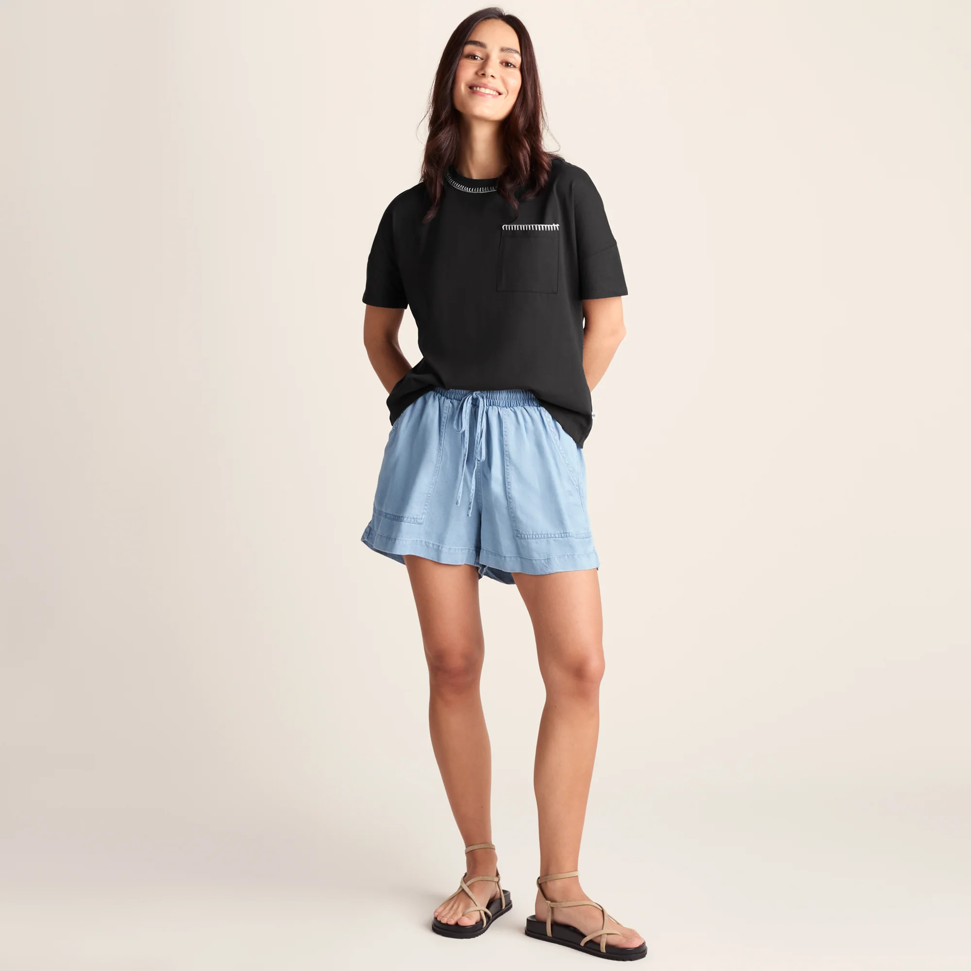 Laurie Womens 100% Cotton Supersoft Boxy Fit T-Shirt - Washed Black - Image 2