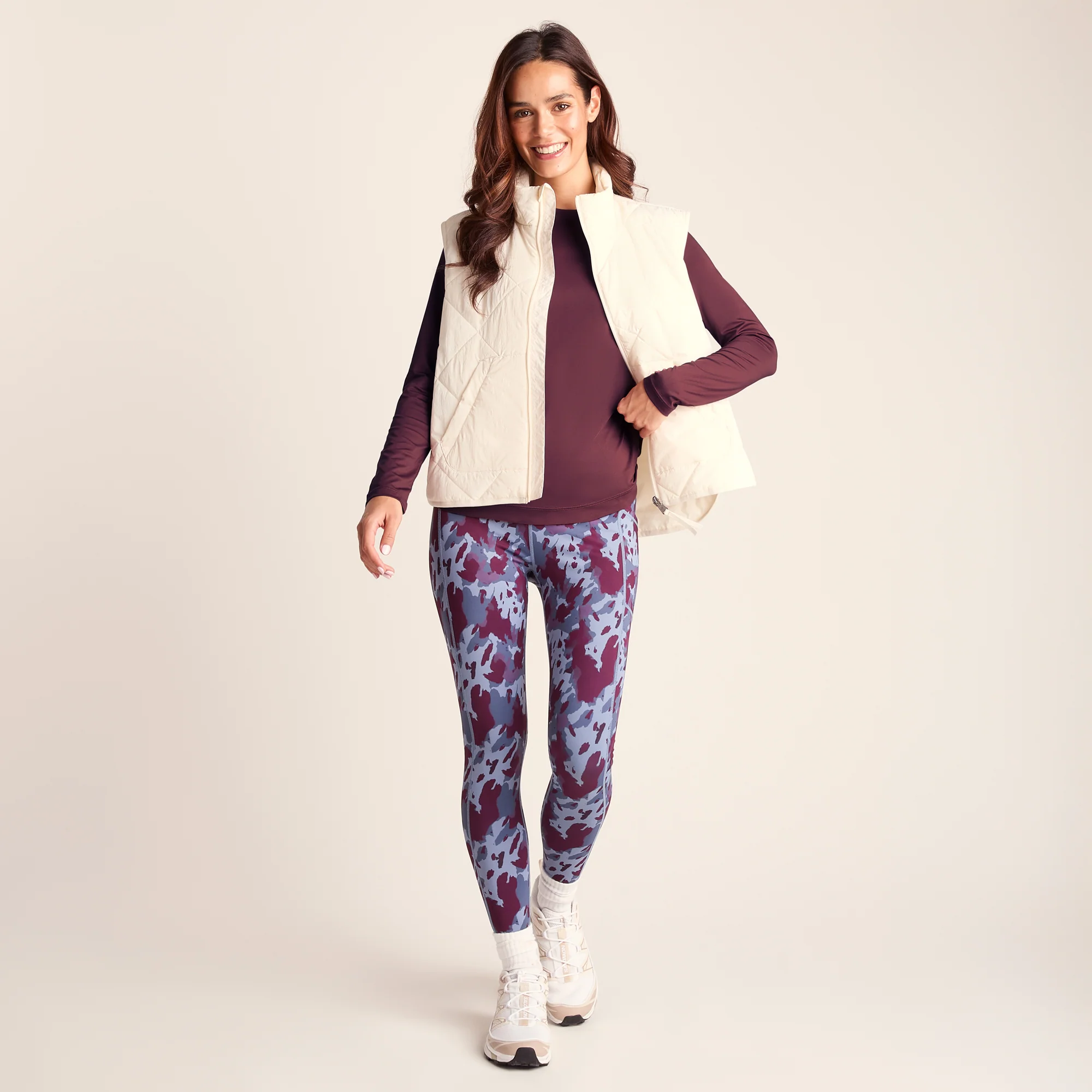 Leonie Womens Long Sleeve Performance Top - Black Raspberry - Image 2