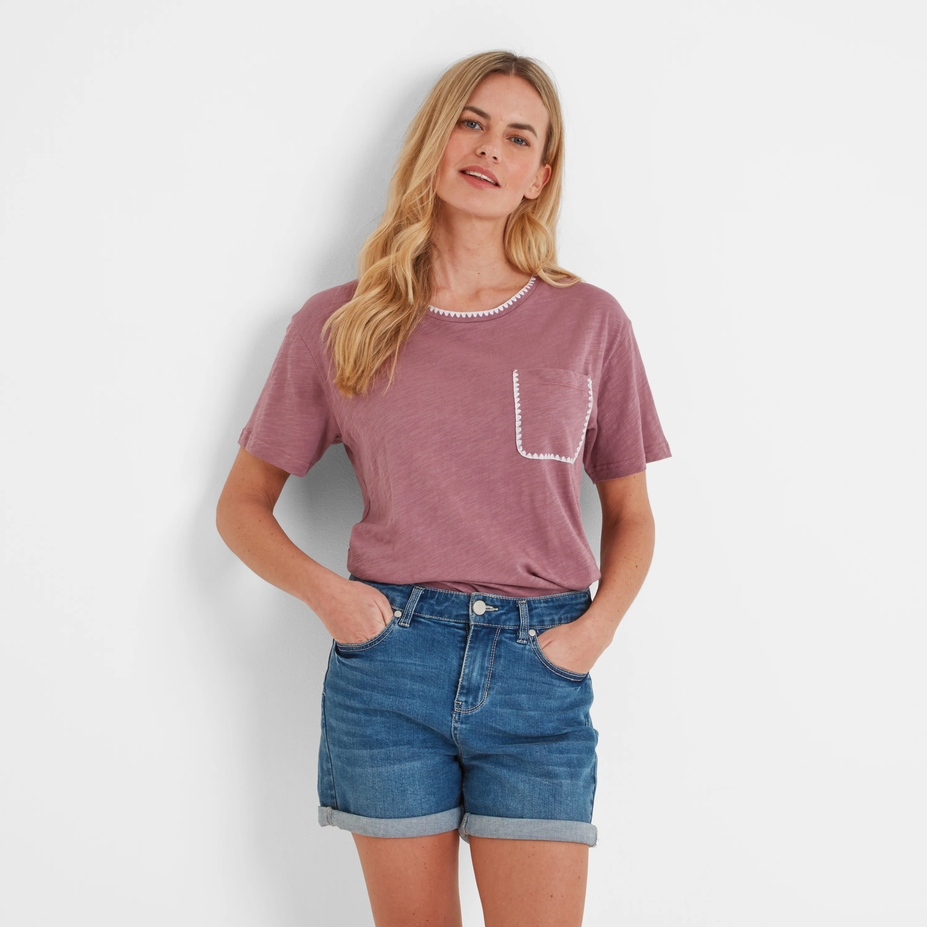 Liana Womens 100% Cotton Supersoft T-Shirt - Mauve - Image 2