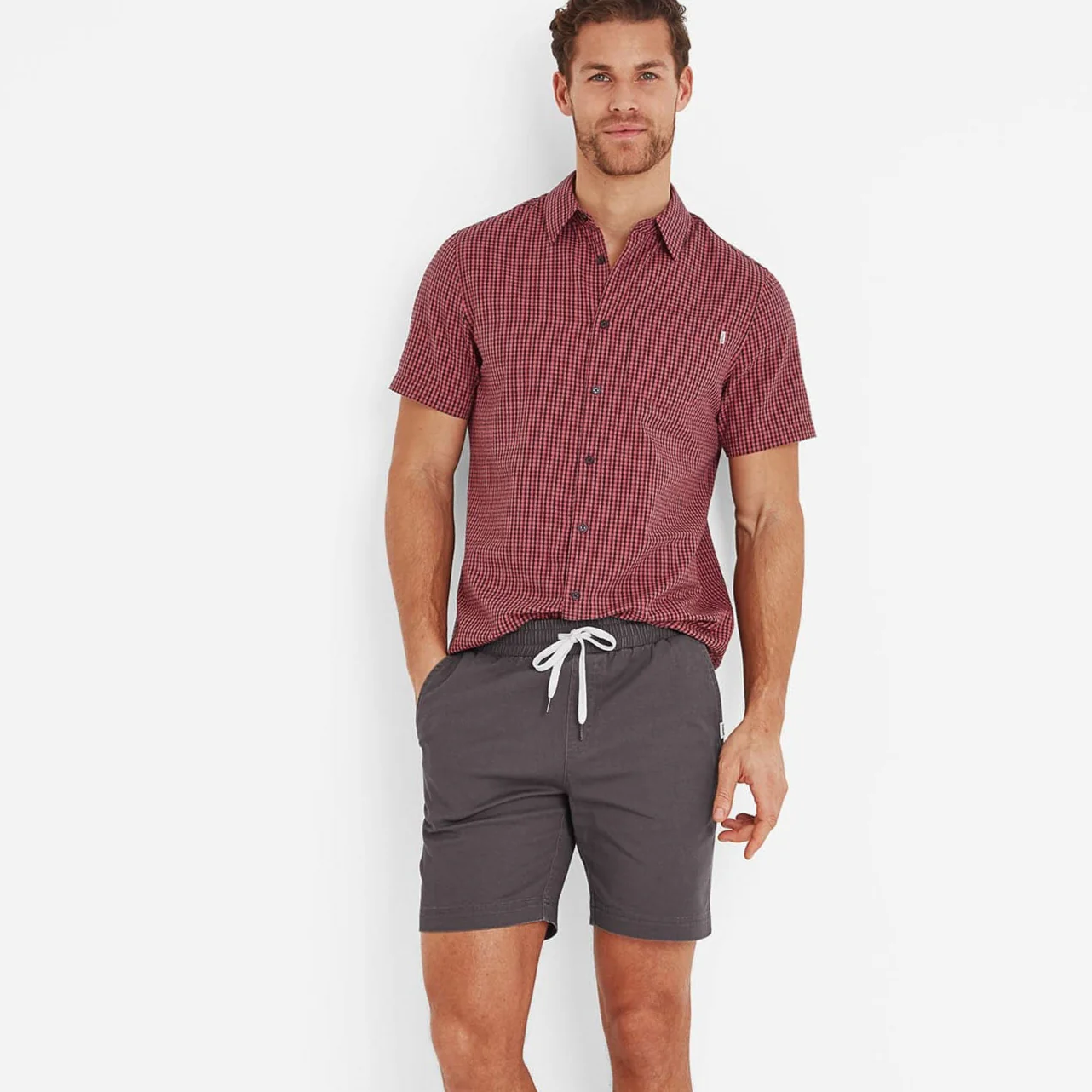 Loredo Mens Cotton Blend Shorts - Soot Grey