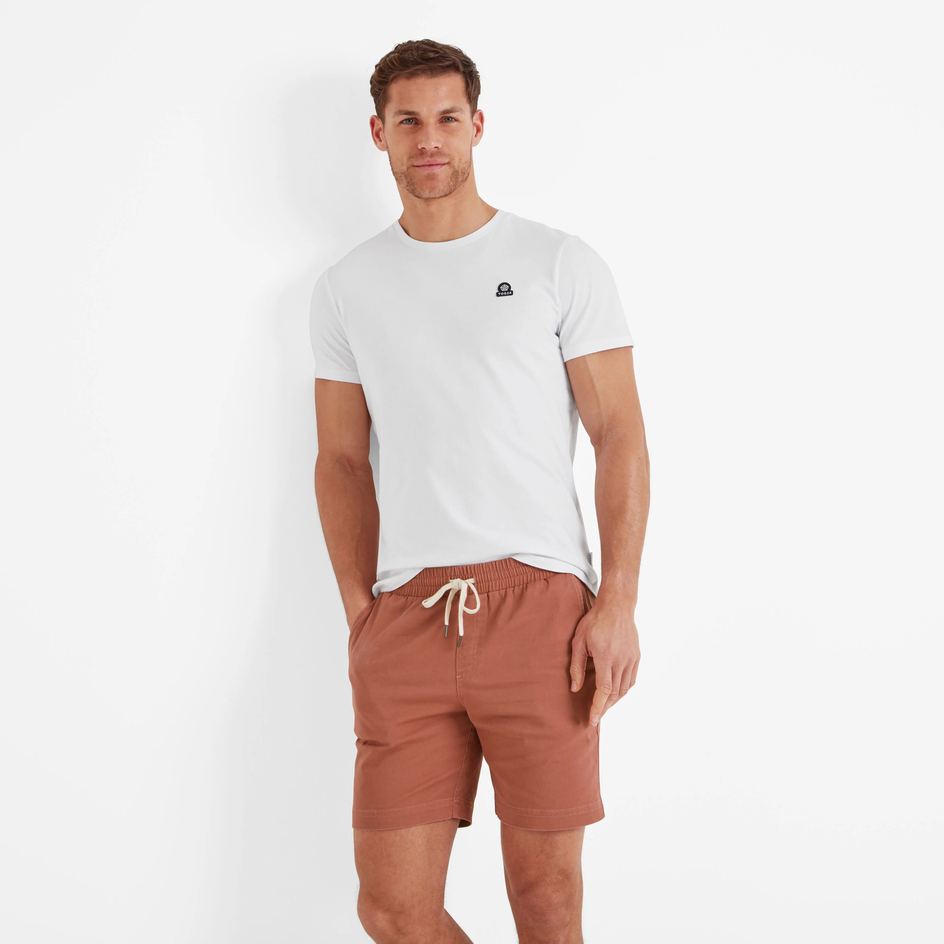 Loredo Mens Cotton Blend Shorts - Washed Red