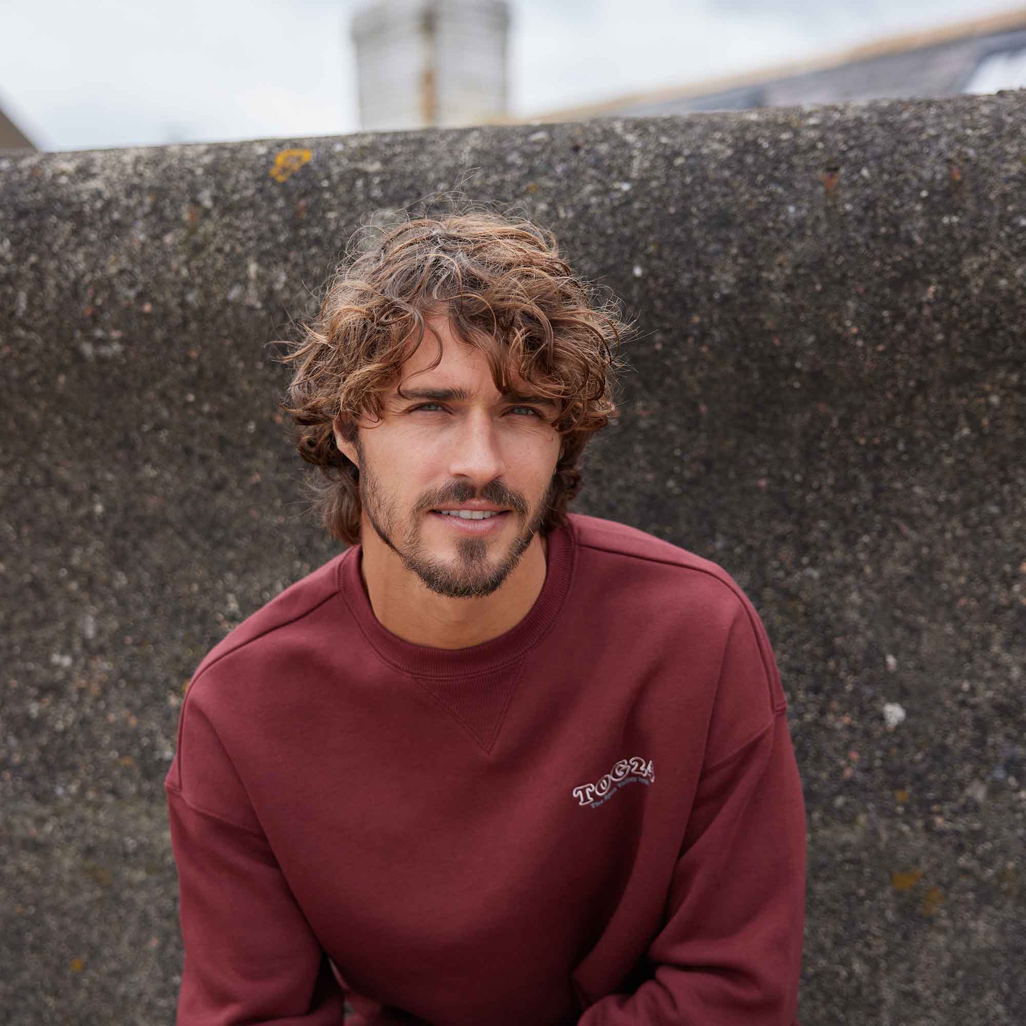 Lytham Mens Supersoft Sweat - Port - Image 2