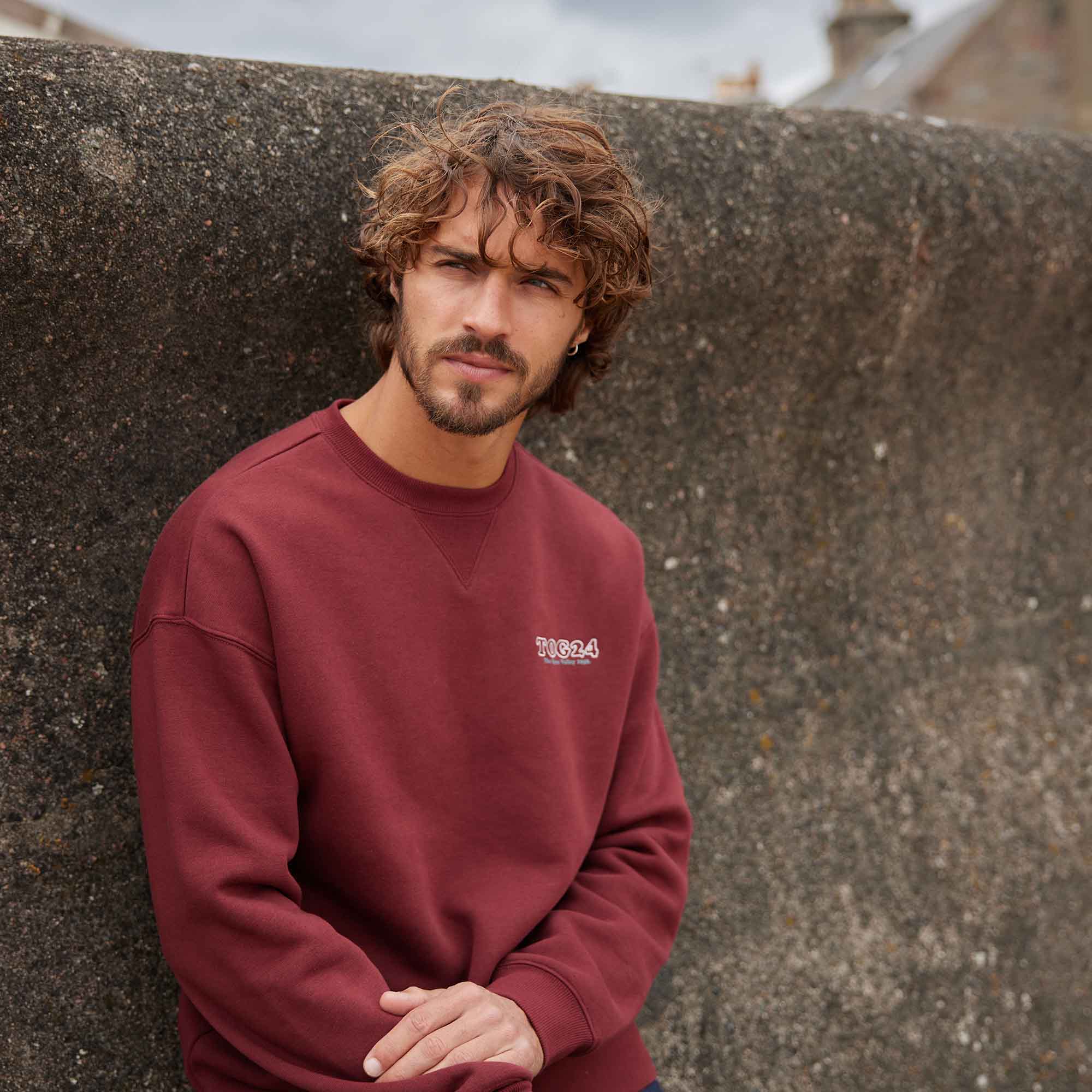 Lytham Mens Supersoft Sweat - Port - Image 8