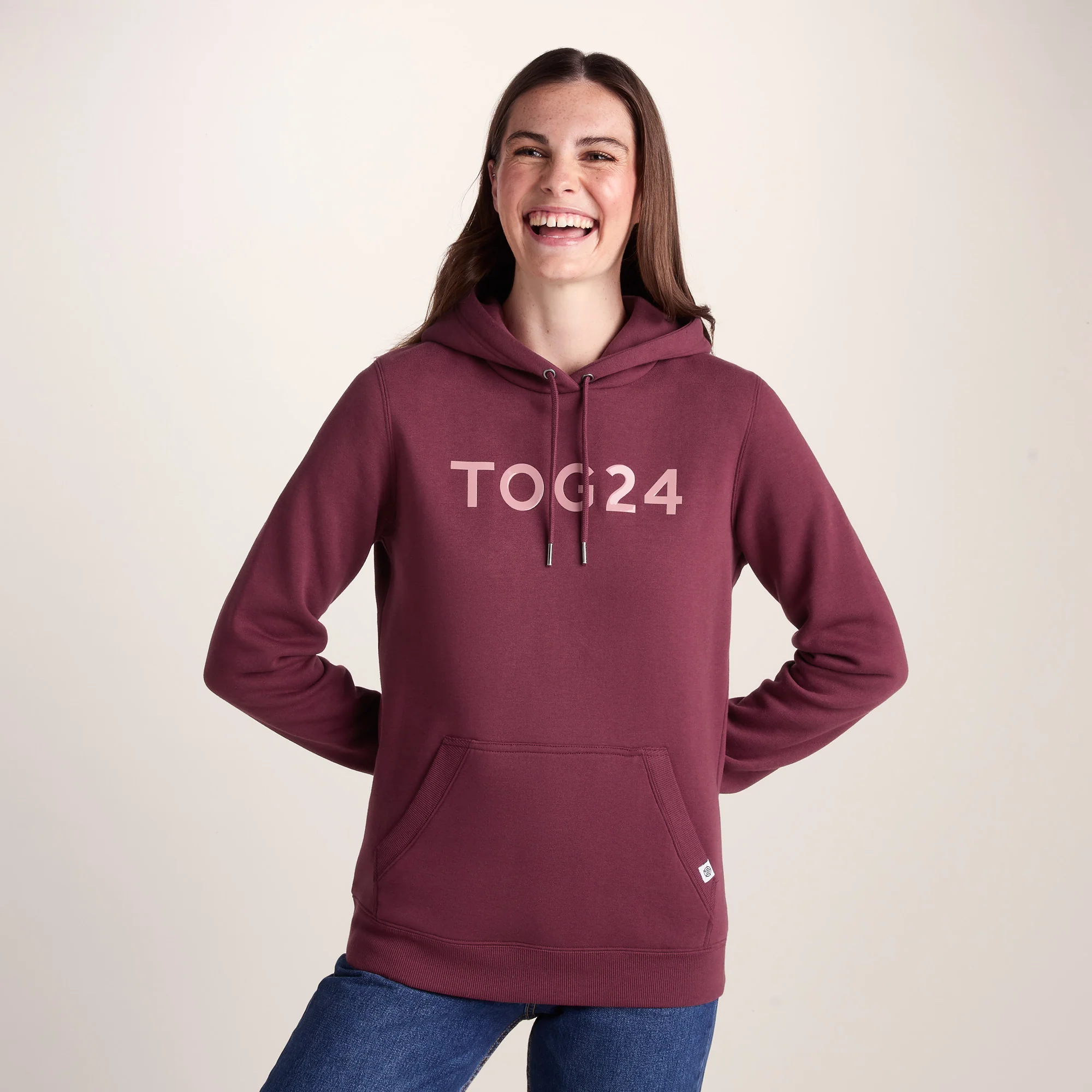 Magdalen Womens Supersoft Overhead Hoody - Burgundy - Image 3
