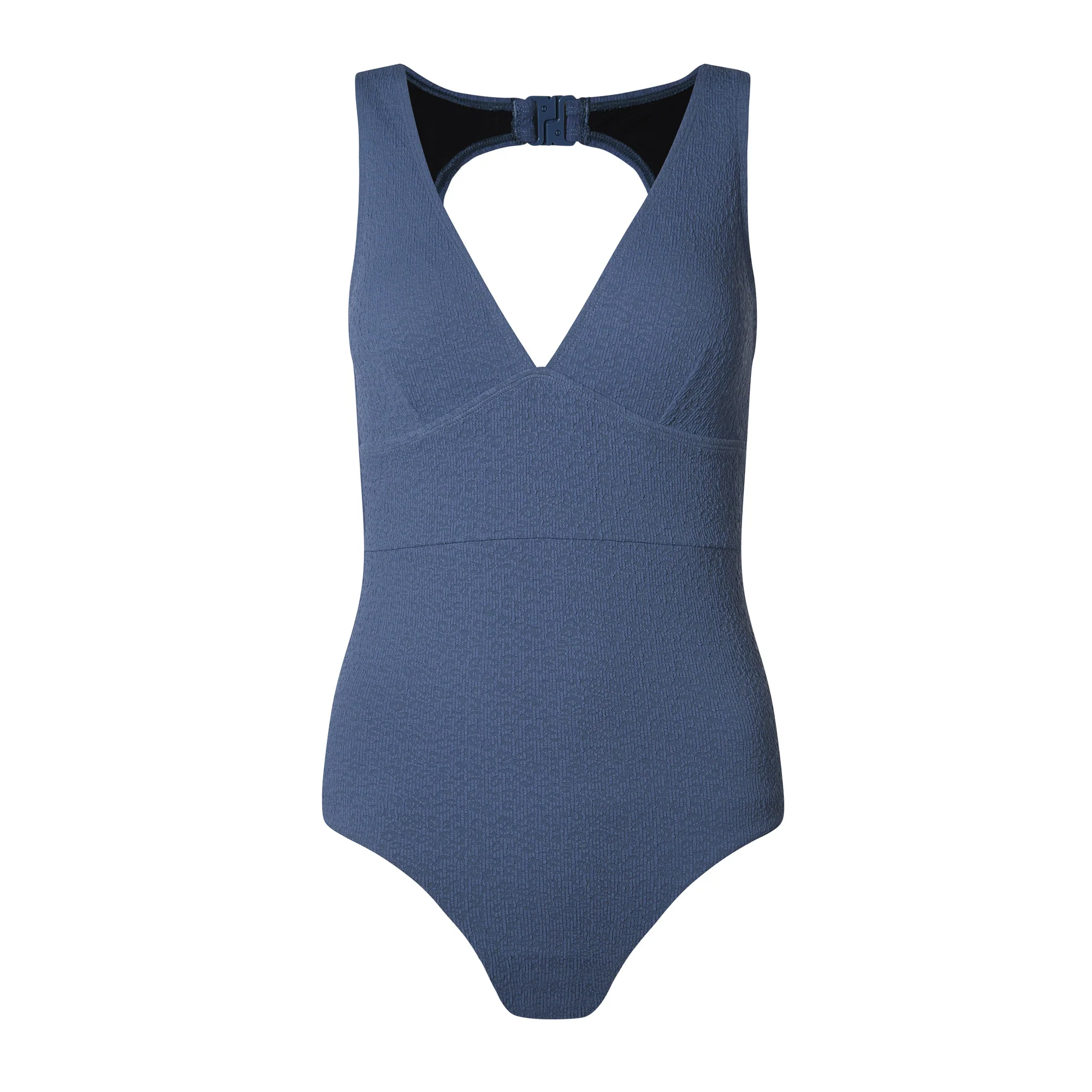 Maggie Womens Mesh Lined One Piece Swimsuit - Smokey Blue - Image 7