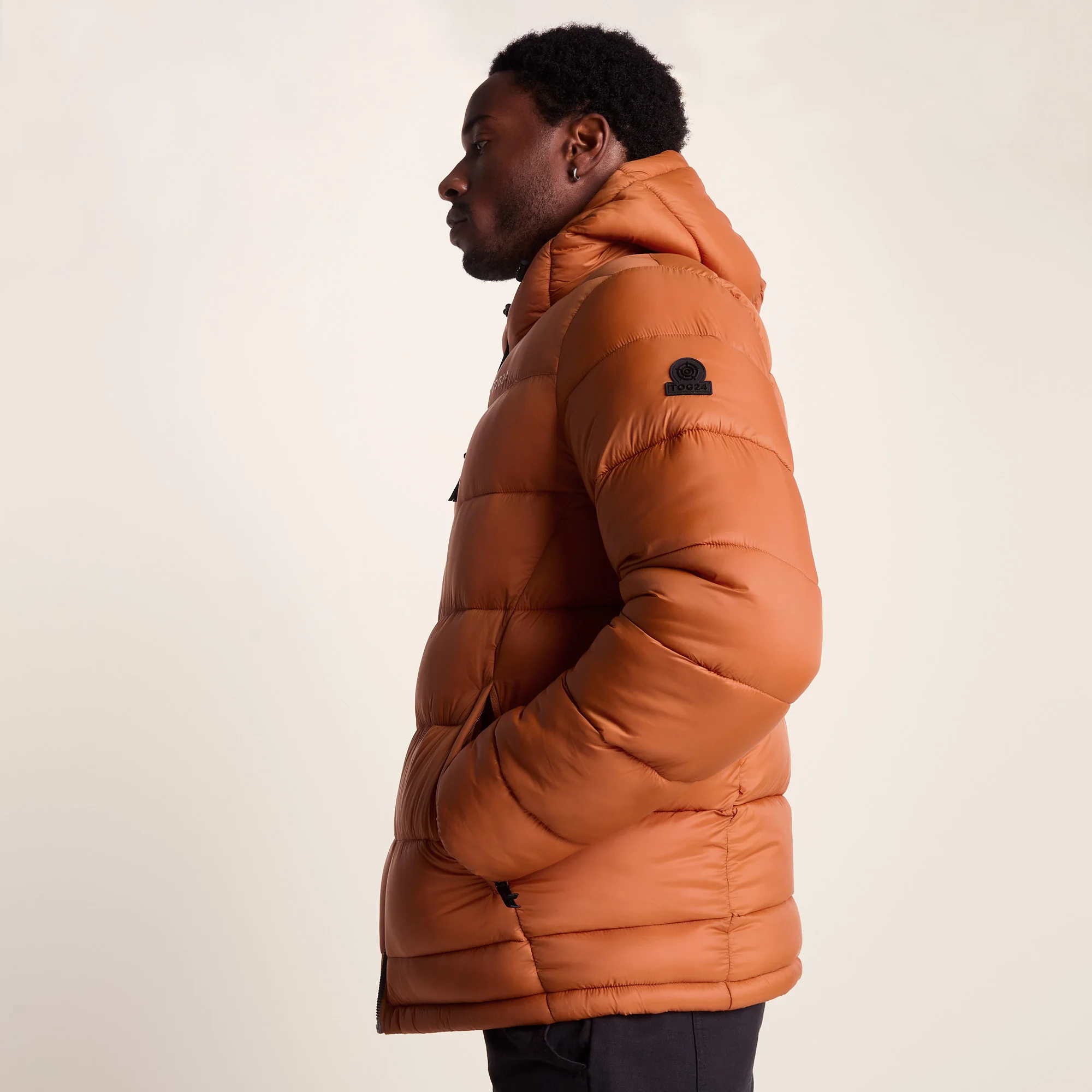 Maloney Mens Wind Resistant Insulated Jacket - Mahogany Orange - Image 7