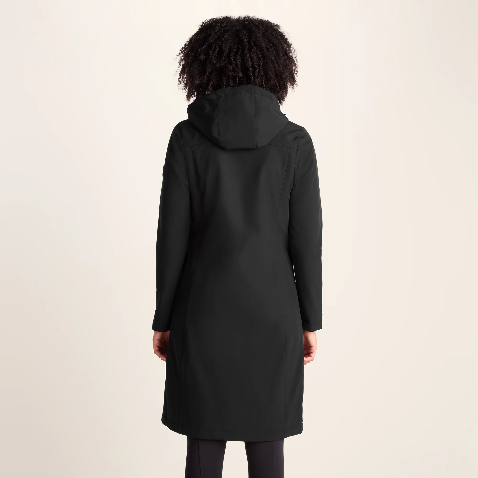Marina Womens Long Water Resistant Softshell Jacket - Black - Image 3