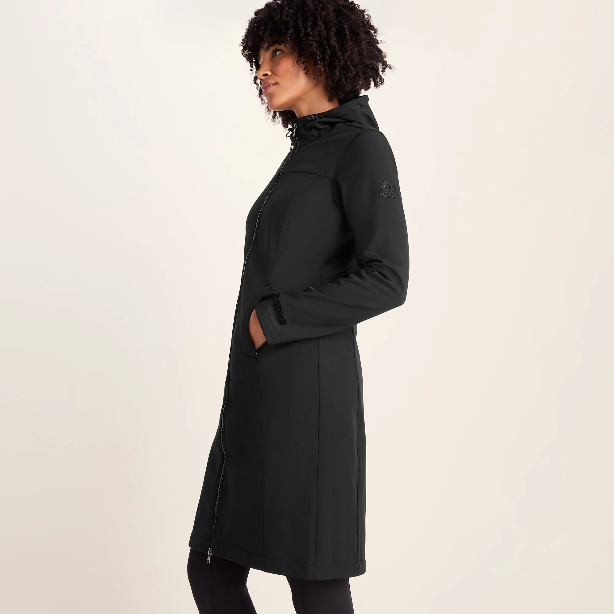 Marina Womens Long Water Resistant Softshell Jacket - Black - Image 6