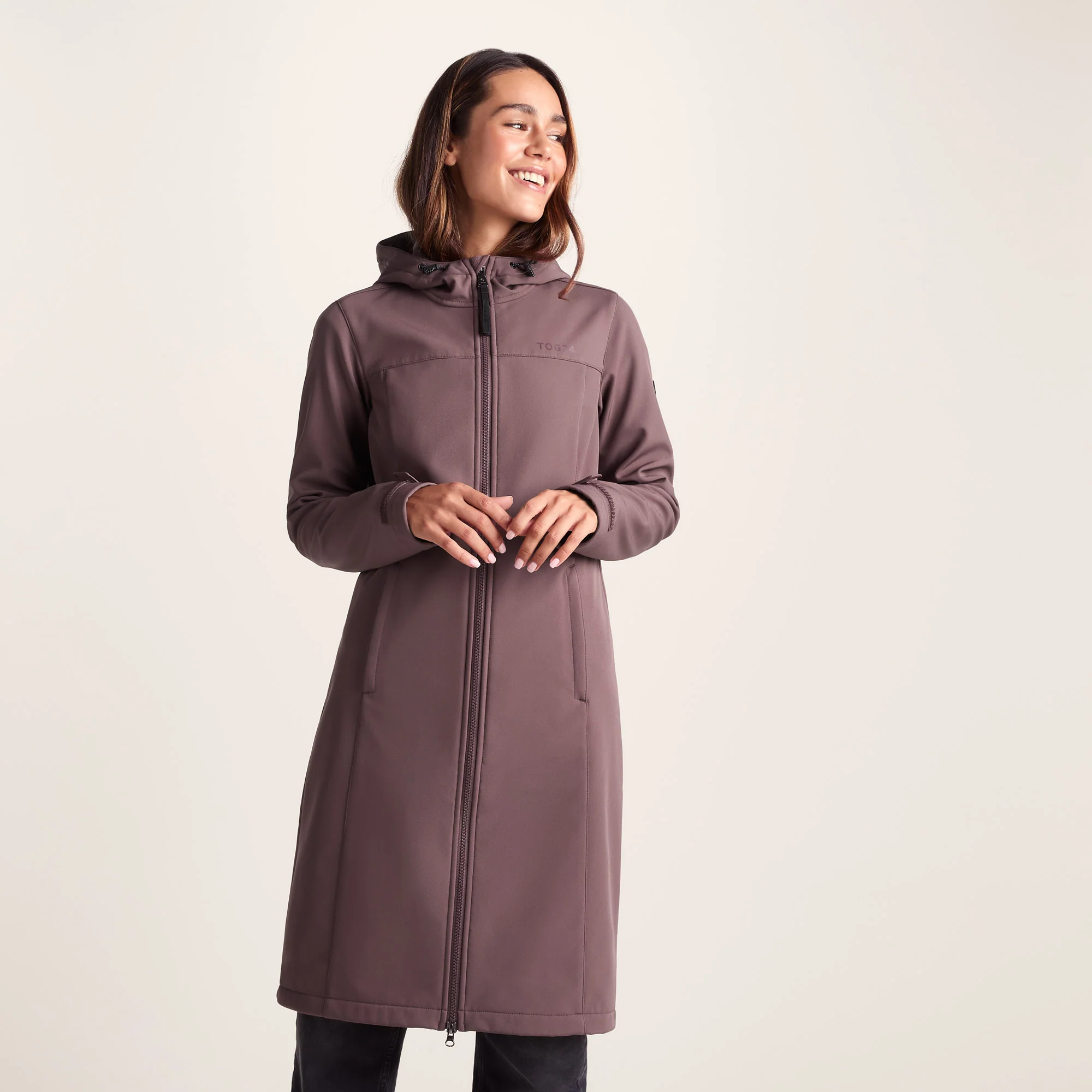 Marina Womens Long Water Resistant Softshell Jacket - Dark Mauve - Image 2