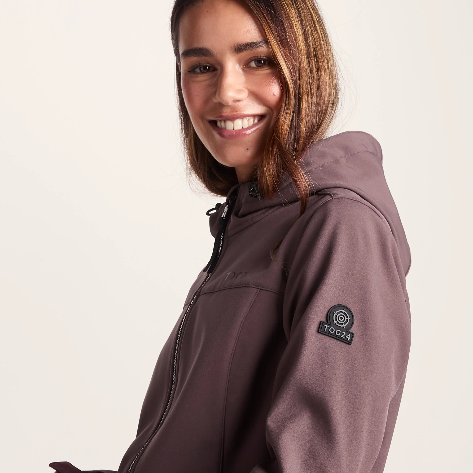 Marina Womens Long Water Resistant Softshell Jacket - Dark Mauve - Image 5
