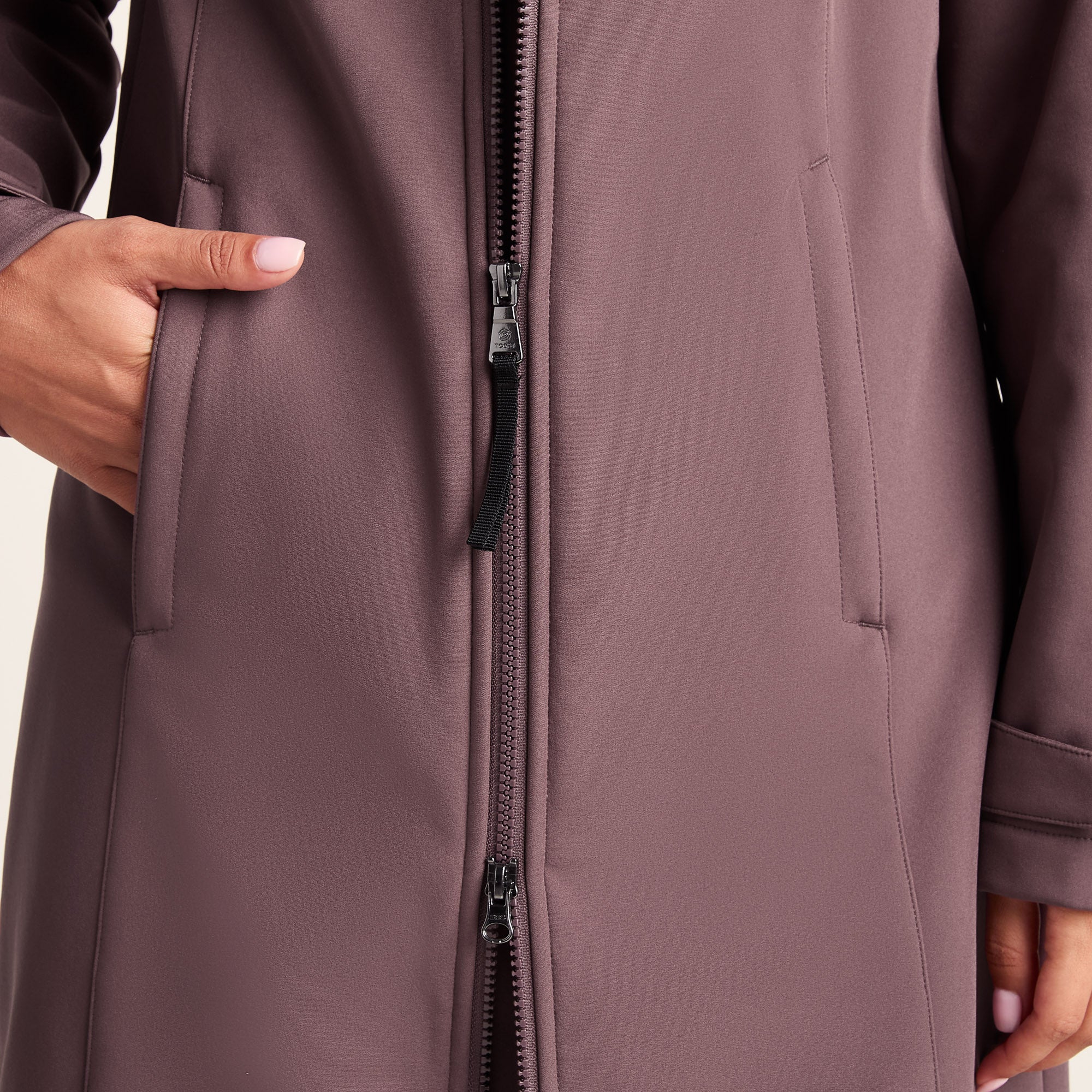 Marina Womens Long Water Resistant Softshell Jacket - Dark Mauve - Image 6