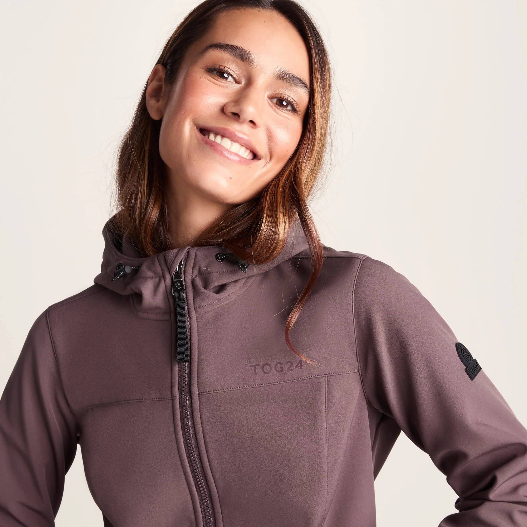 Marina Womens Long Water Resistant Softshell Jacket - Dark Mauve - Image 7