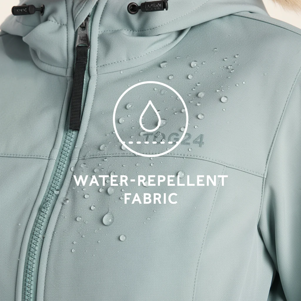 Marina Womens Long Water Resistant Softshell Jacket - Misty Grey - Image 7