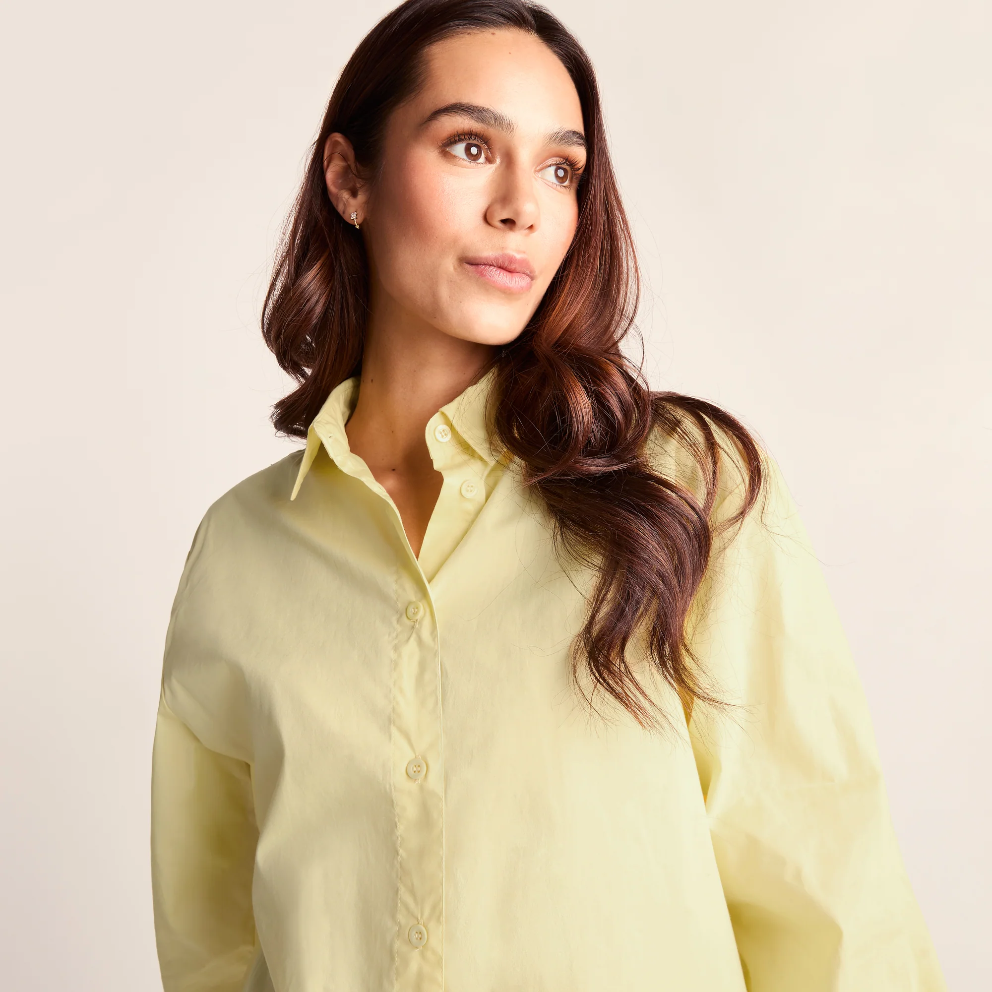 Marnie Womens 100% Cotton Oversized Shirt - Butter Yellow - Image 5