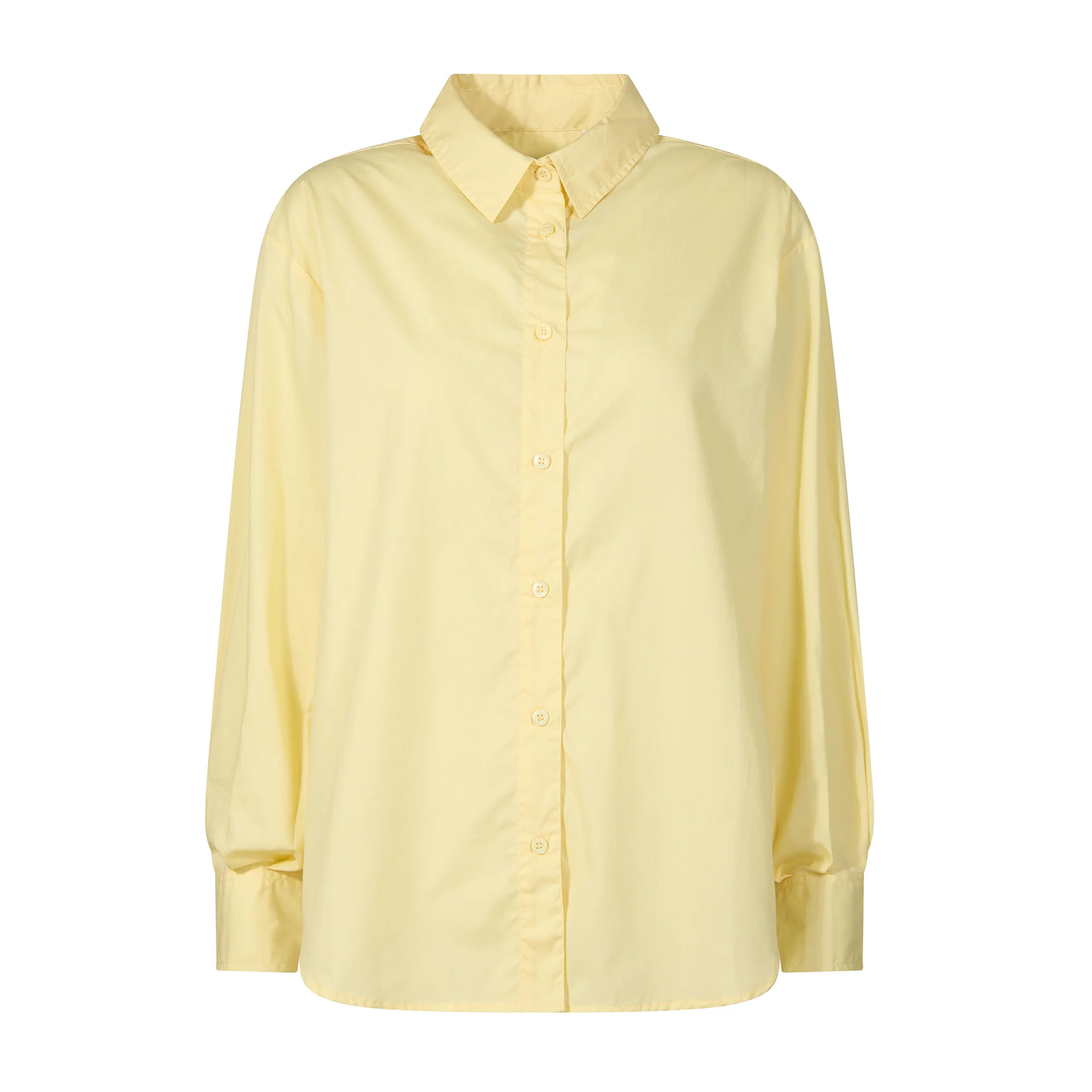 Marnie Womens 100% Cotton Oversized Shirt - Butter Yellow - Image 7