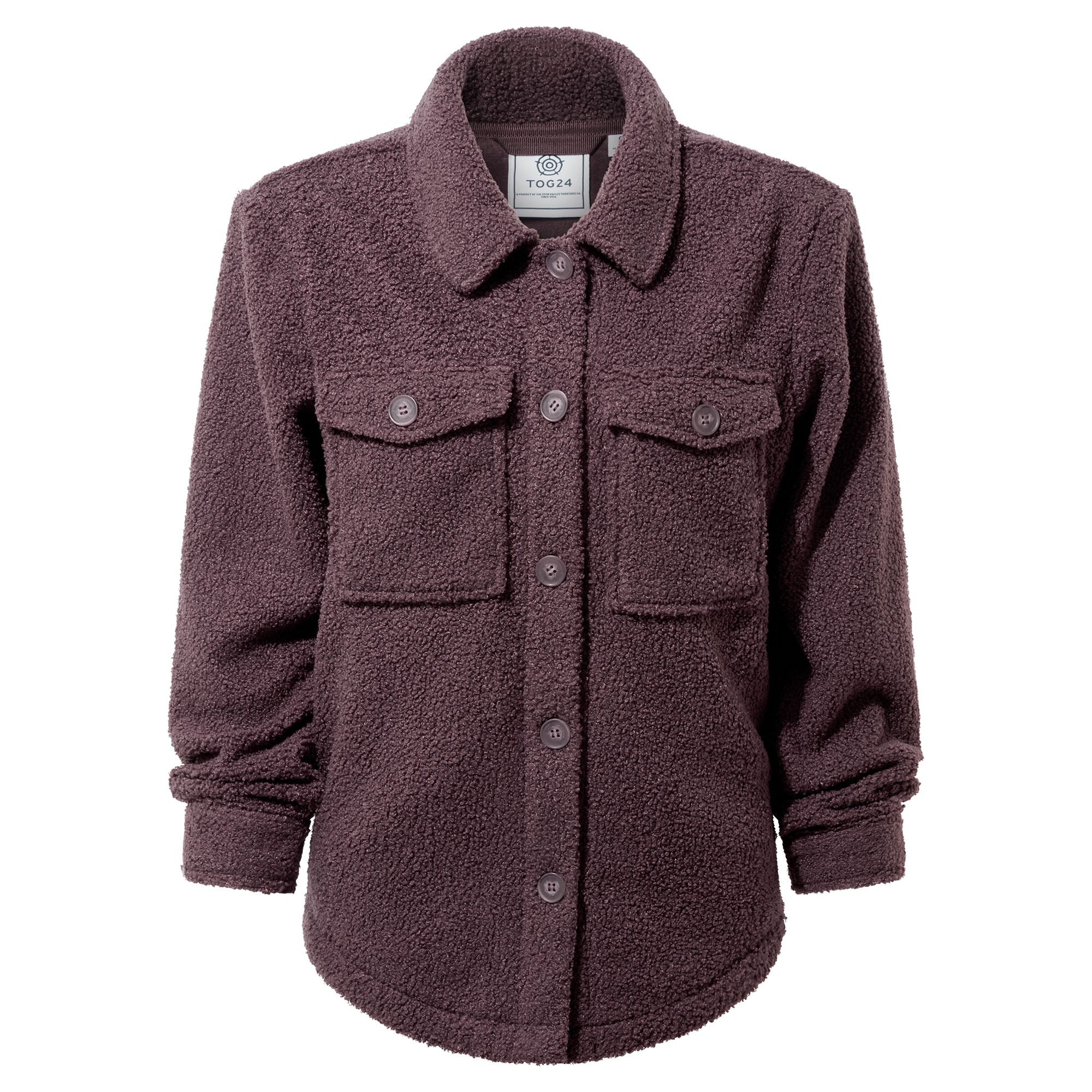 Maxine Womens Supersoft Sherpa Fleece Shacket - Dark Mauve - Image 8