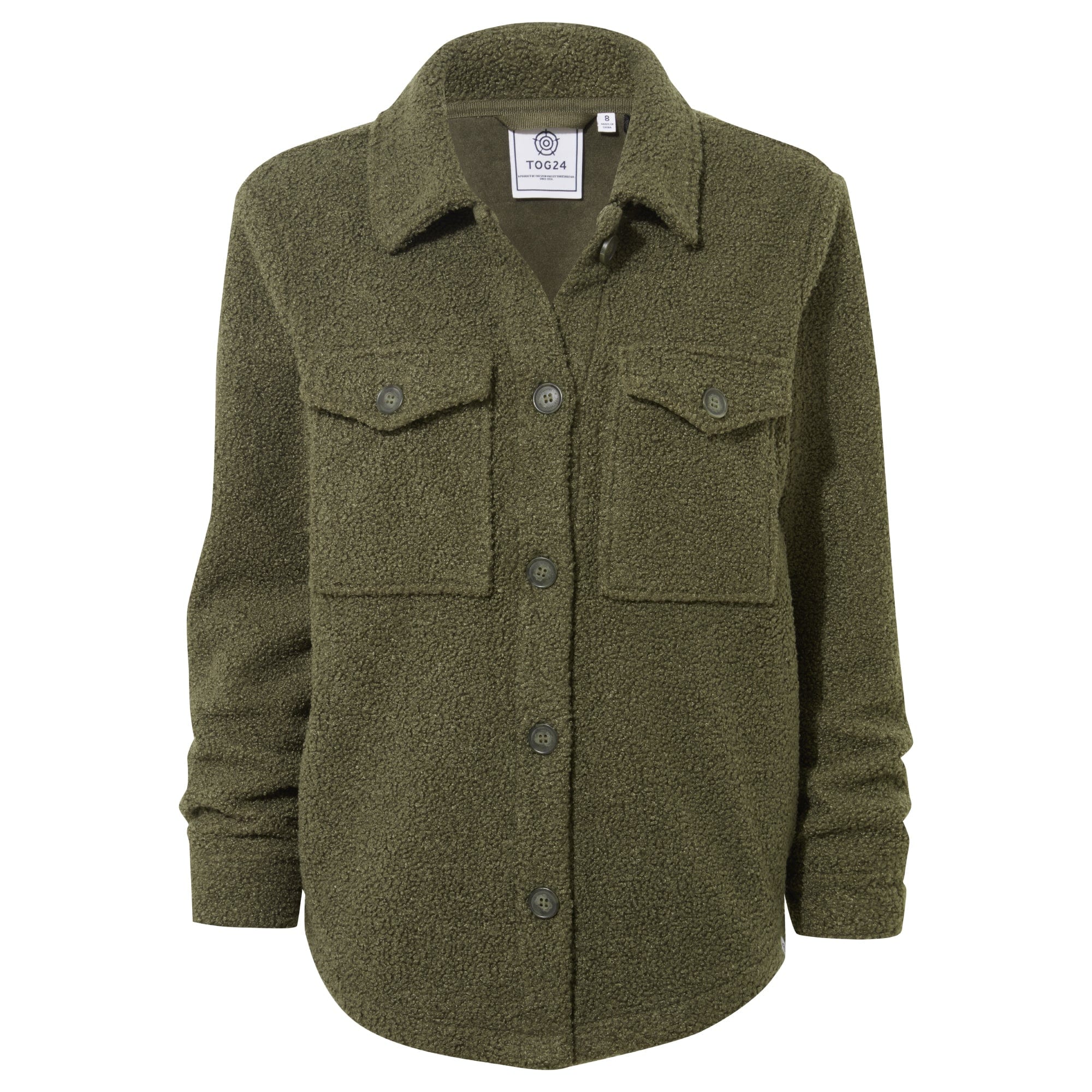 Maxine Womens Supersoft Sherpa Fleece Shacket - Khaki - Image 7
