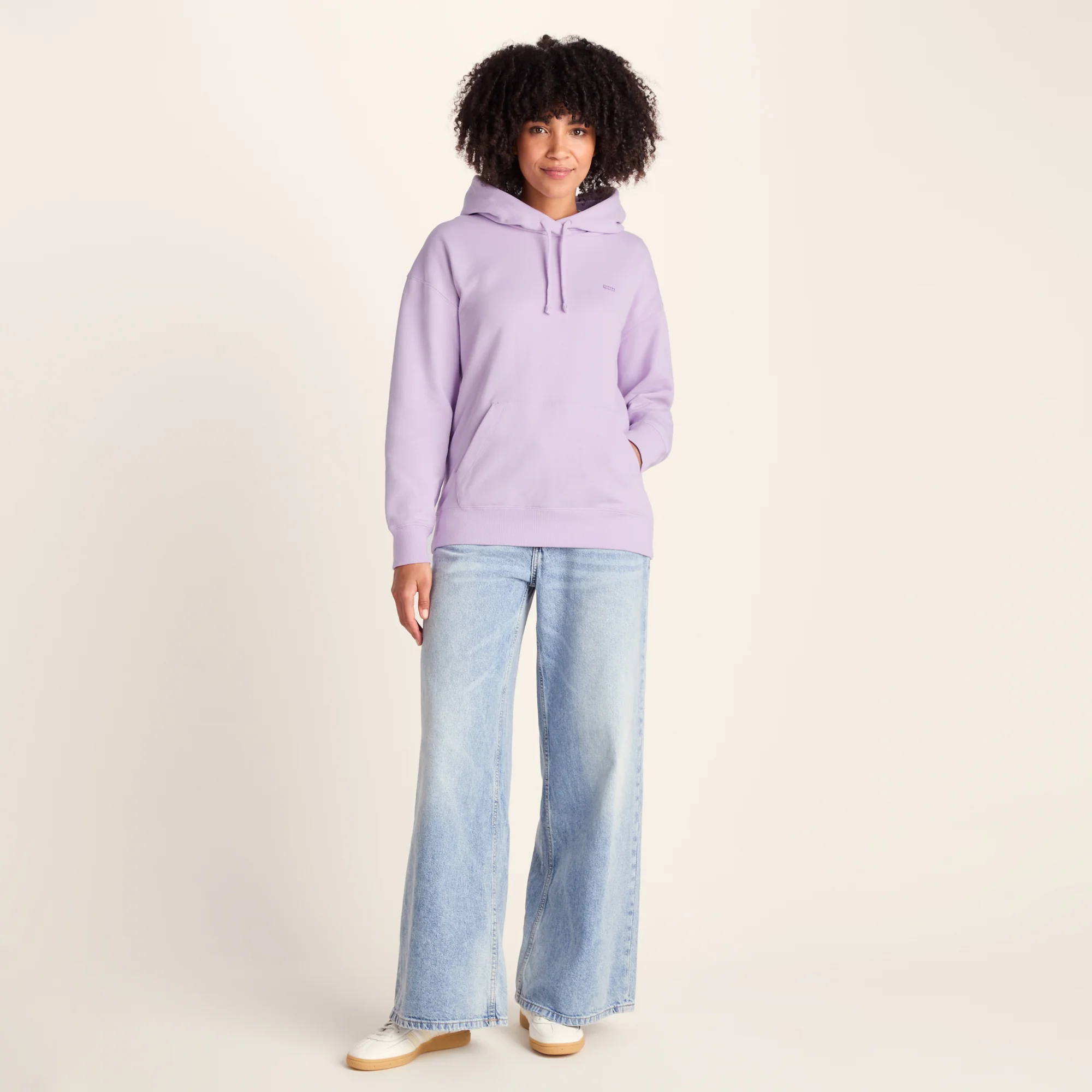 Meera Womens 100% Cotton Oversized Hoody - Lilac Blossom - Image 2