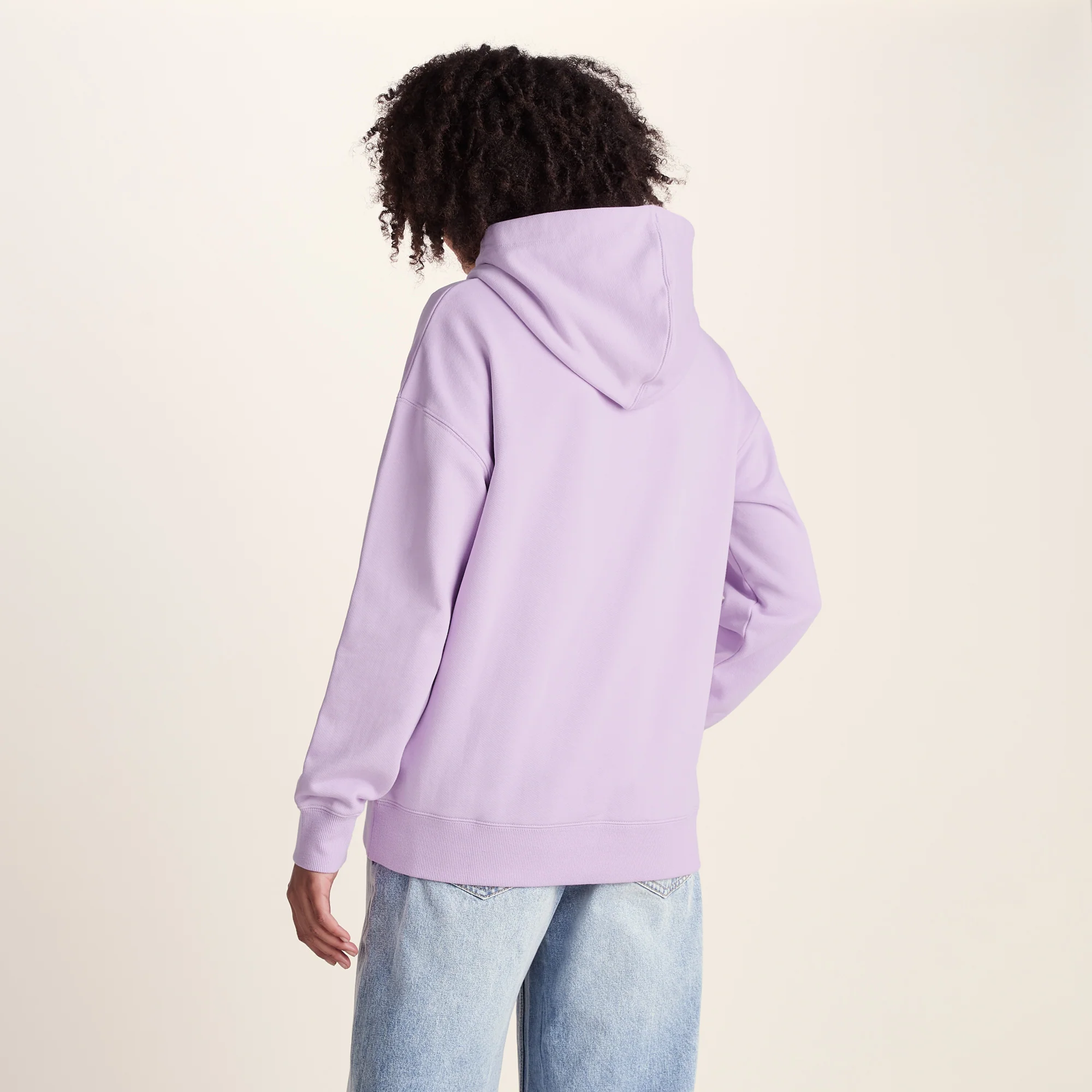 Meera Womens 100% Cotton Oversized Hoody - Lilac Blossom - Image 3