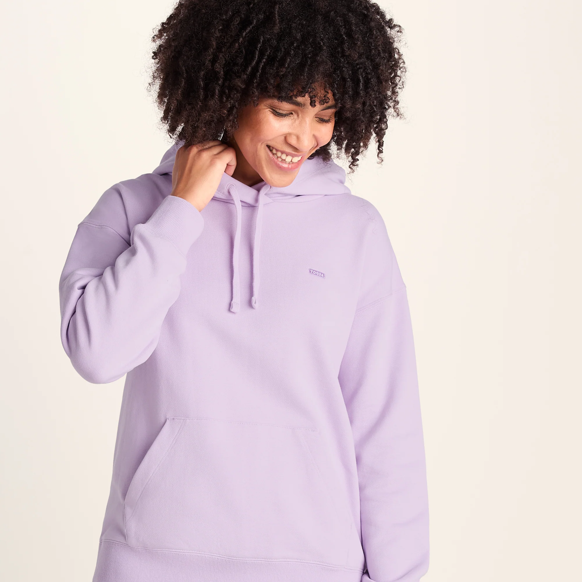 Meera Womens 100% Cotton Oversized Hoody - Lilac Blossom - Image 5