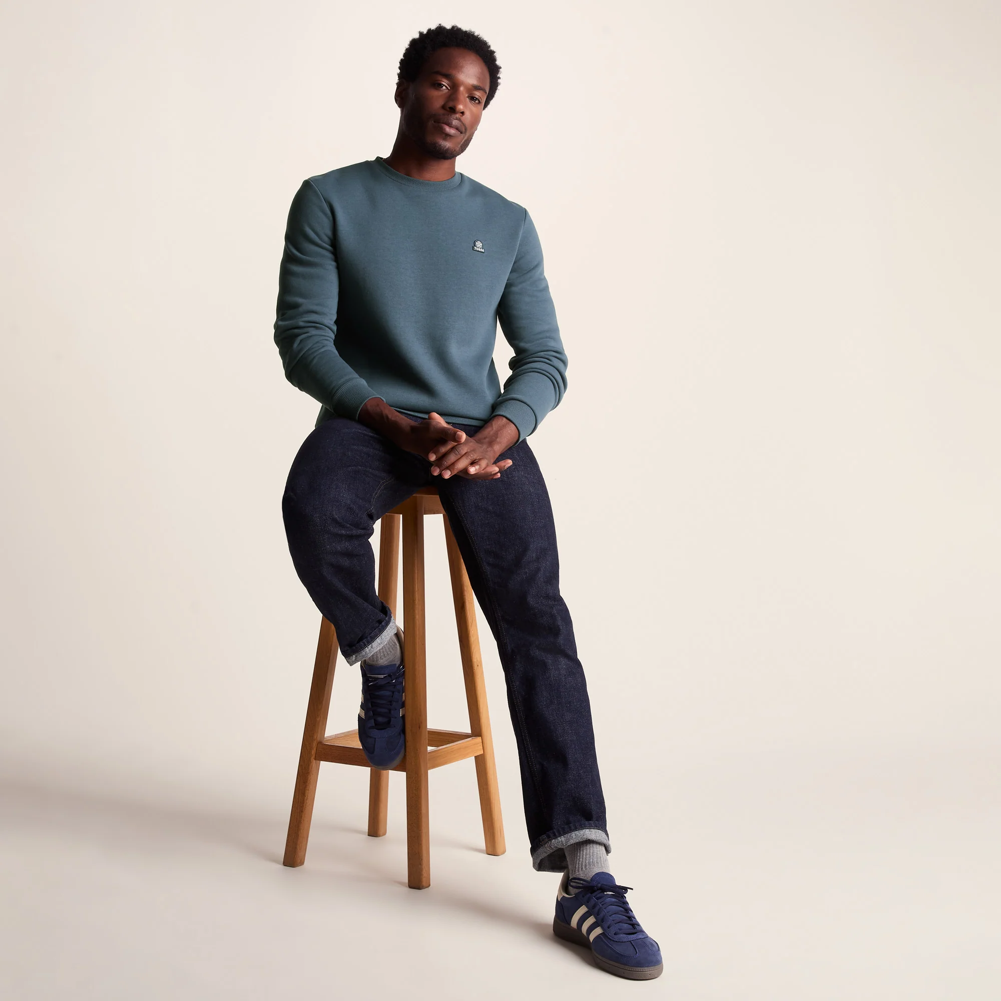 Mellor Mens Supersoft Cotton Rich Sweat - Arctic Blue - Image 4