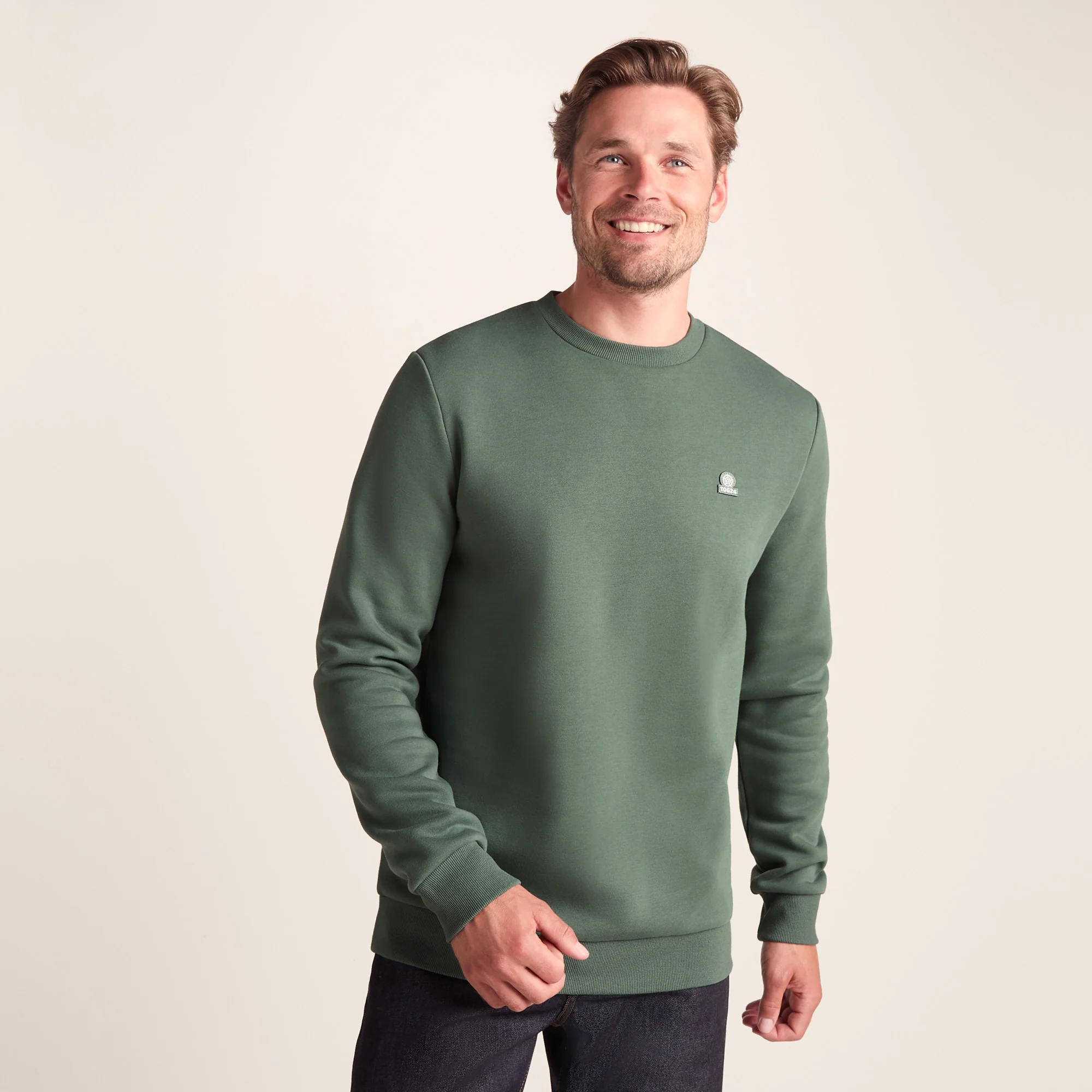 Mellor Mens Supersoft Cotton Rich Sweat - Light Forest