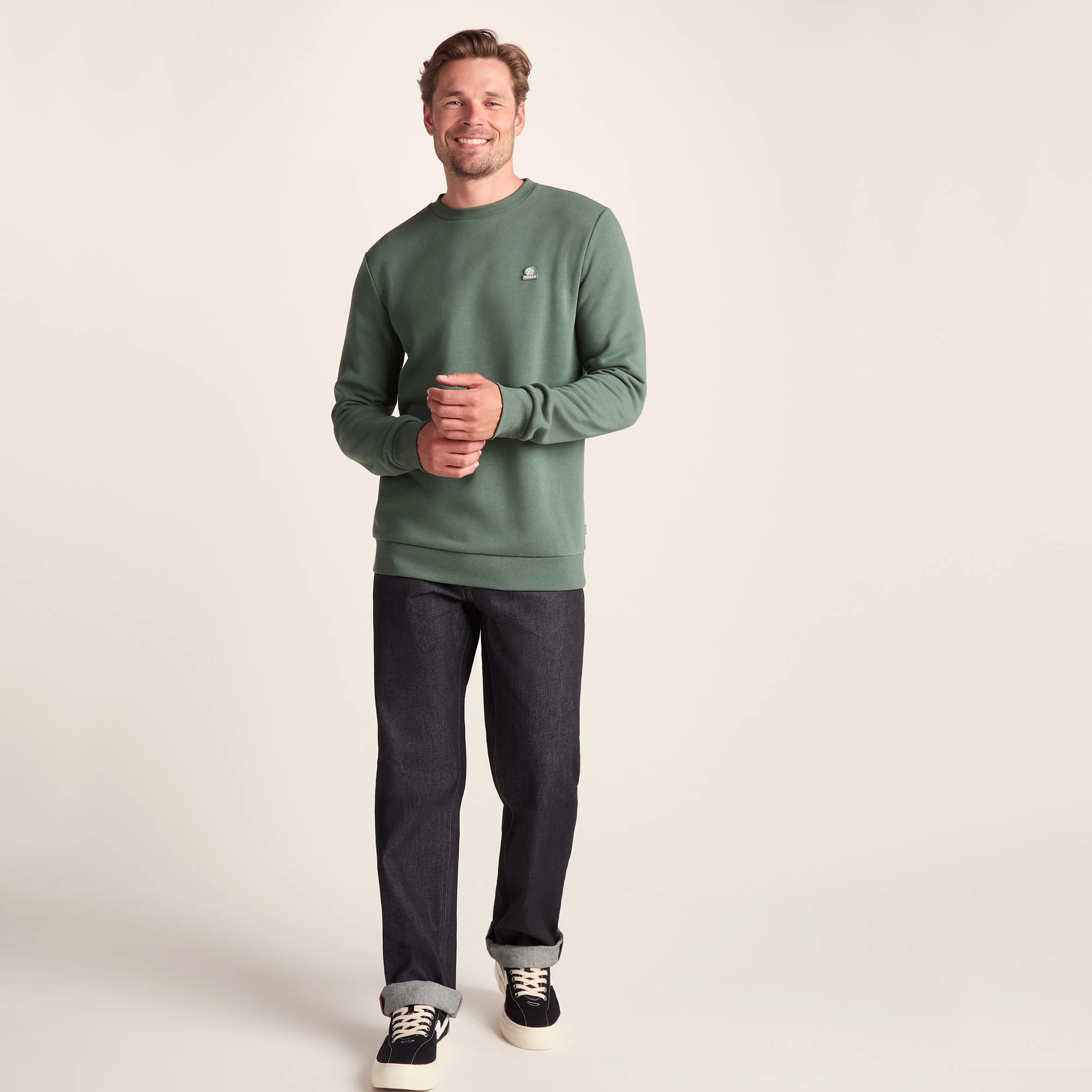 Mellor Mens Supersoft Cotton Rich Sweat - Light Forest - Image 2