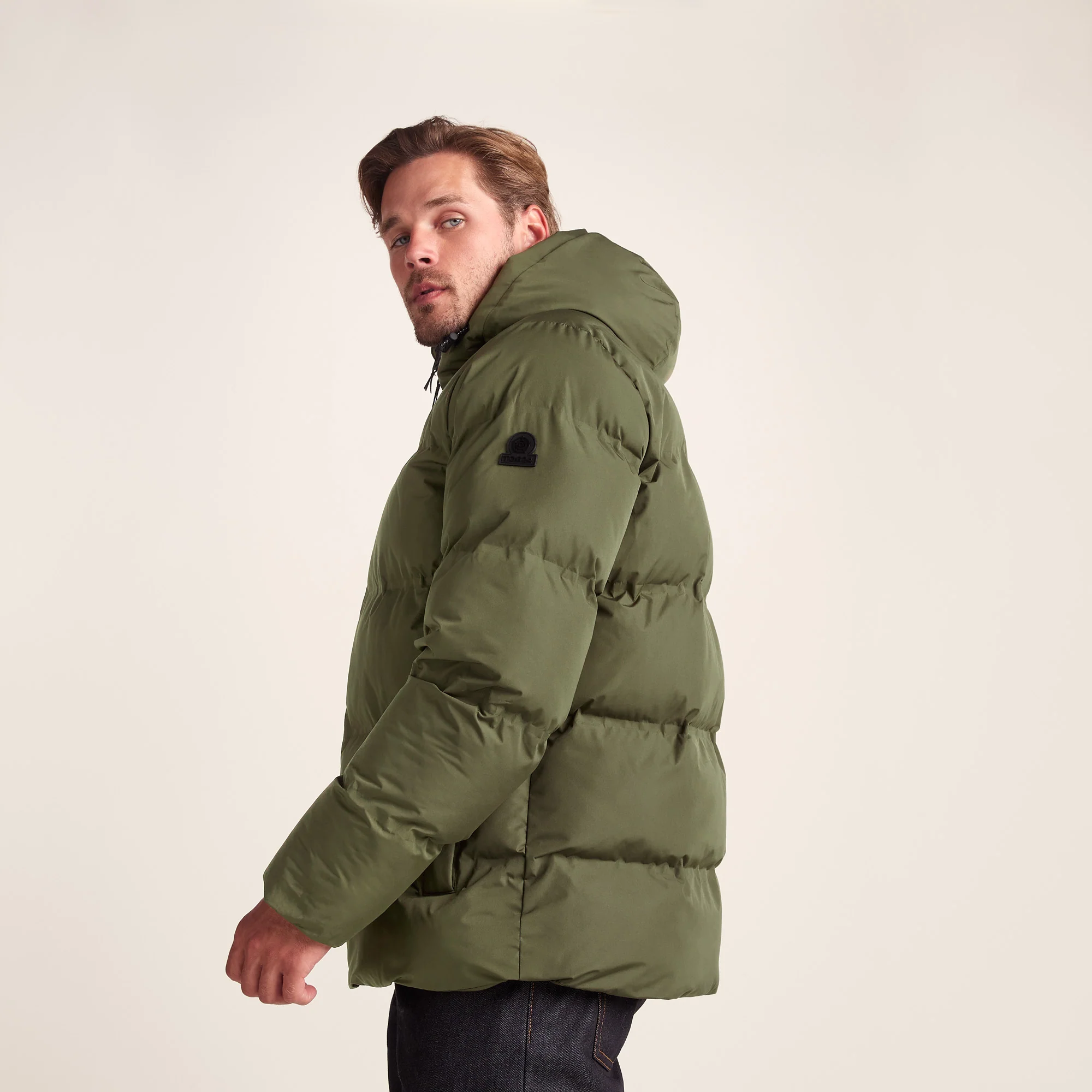 Menka Mens Shower Resistant Insulated Jacket - Khaki - Image 6