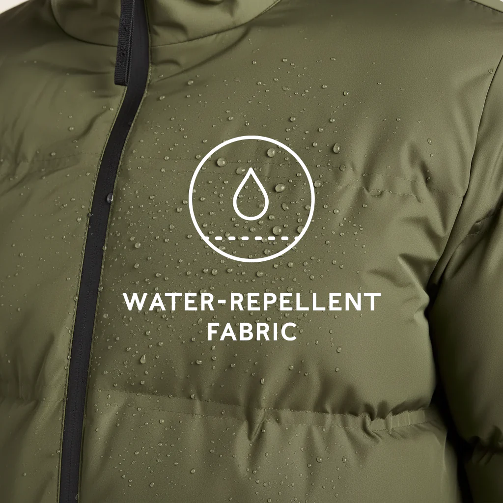 Menka Mens Shower Resistant Insulated Jacket - Khaki - Image 8