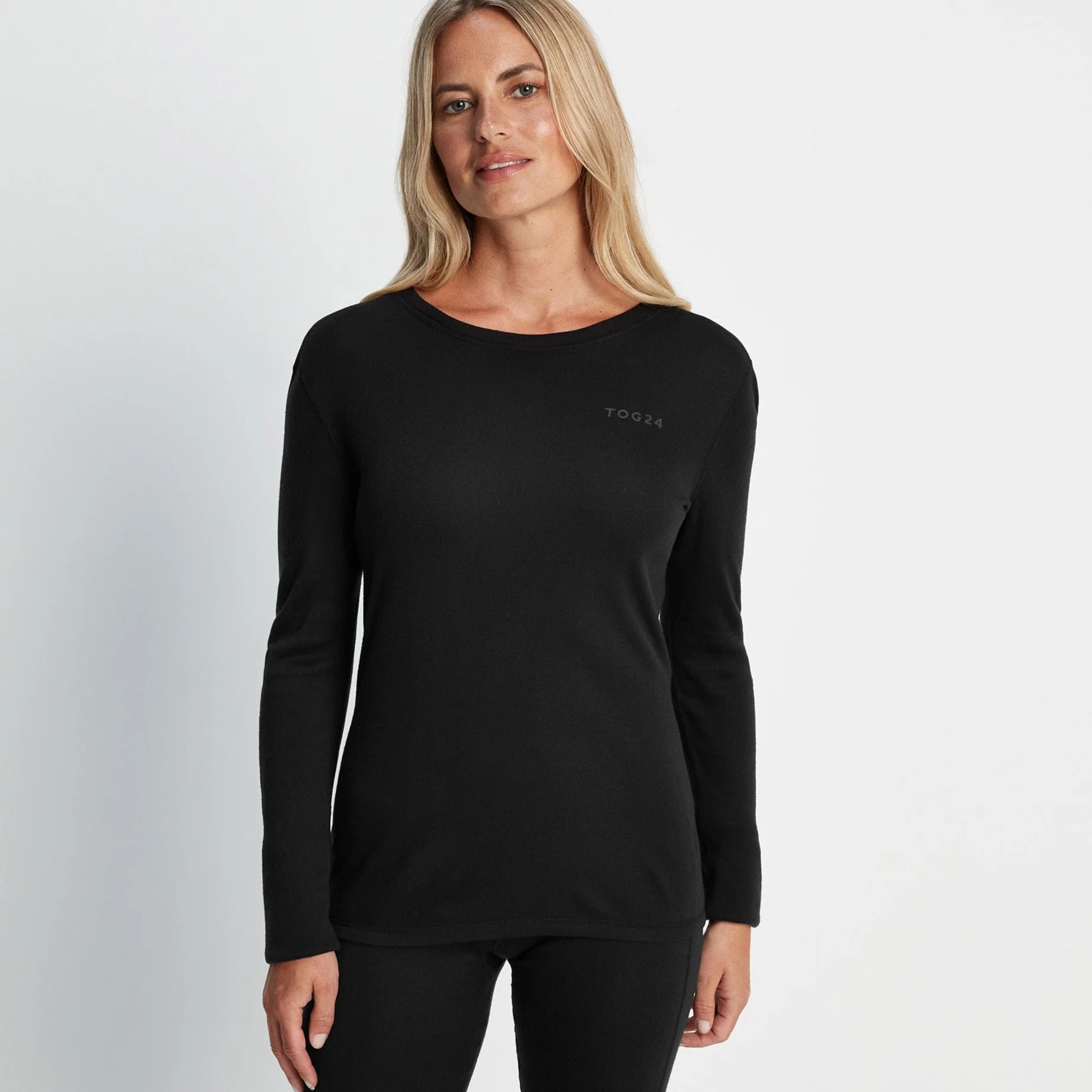 Meru Womens Cashmere Touch Base Layer Set - Black - Image 2