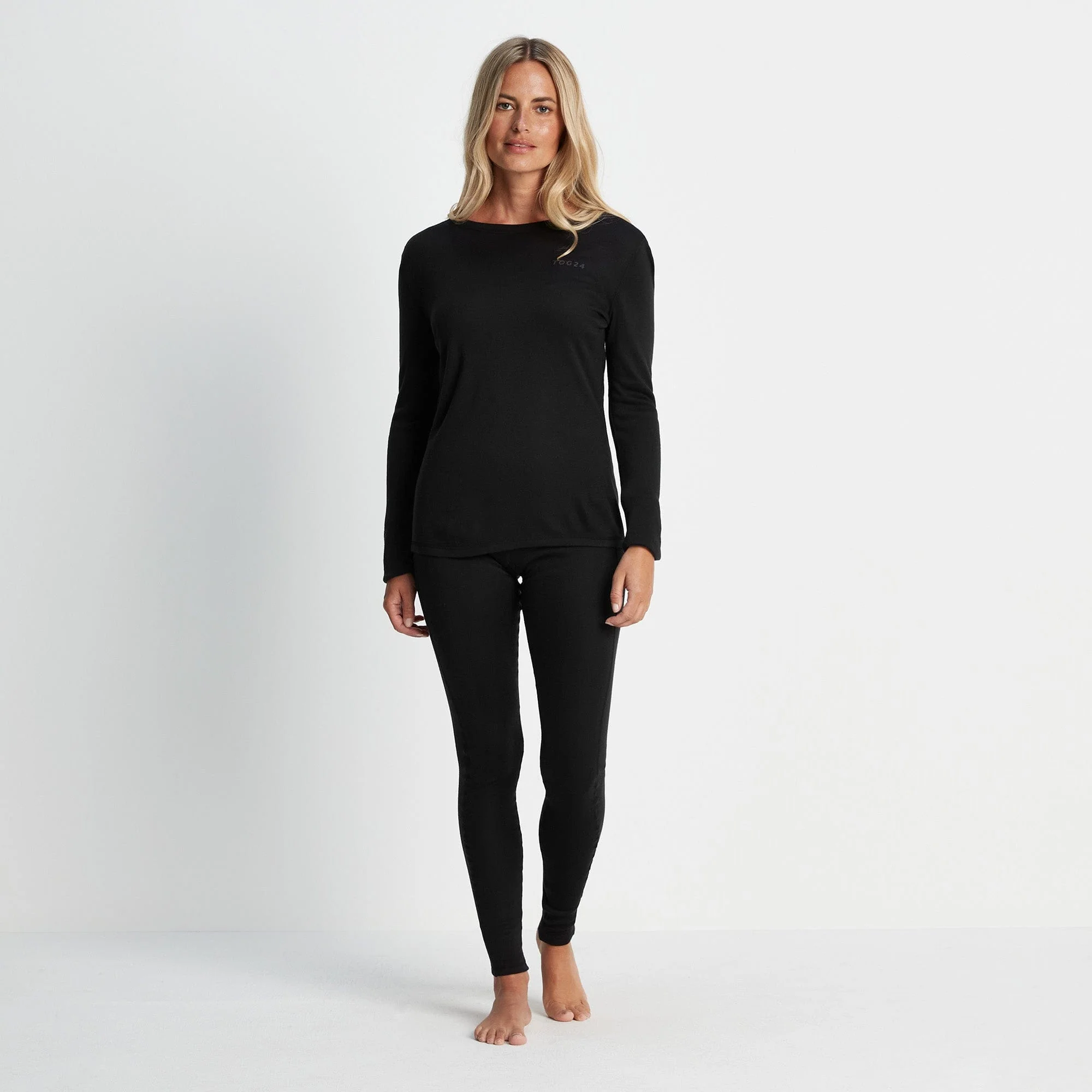 Meru Womens Cashmere Touch Base Layer Set - Black - Image 3