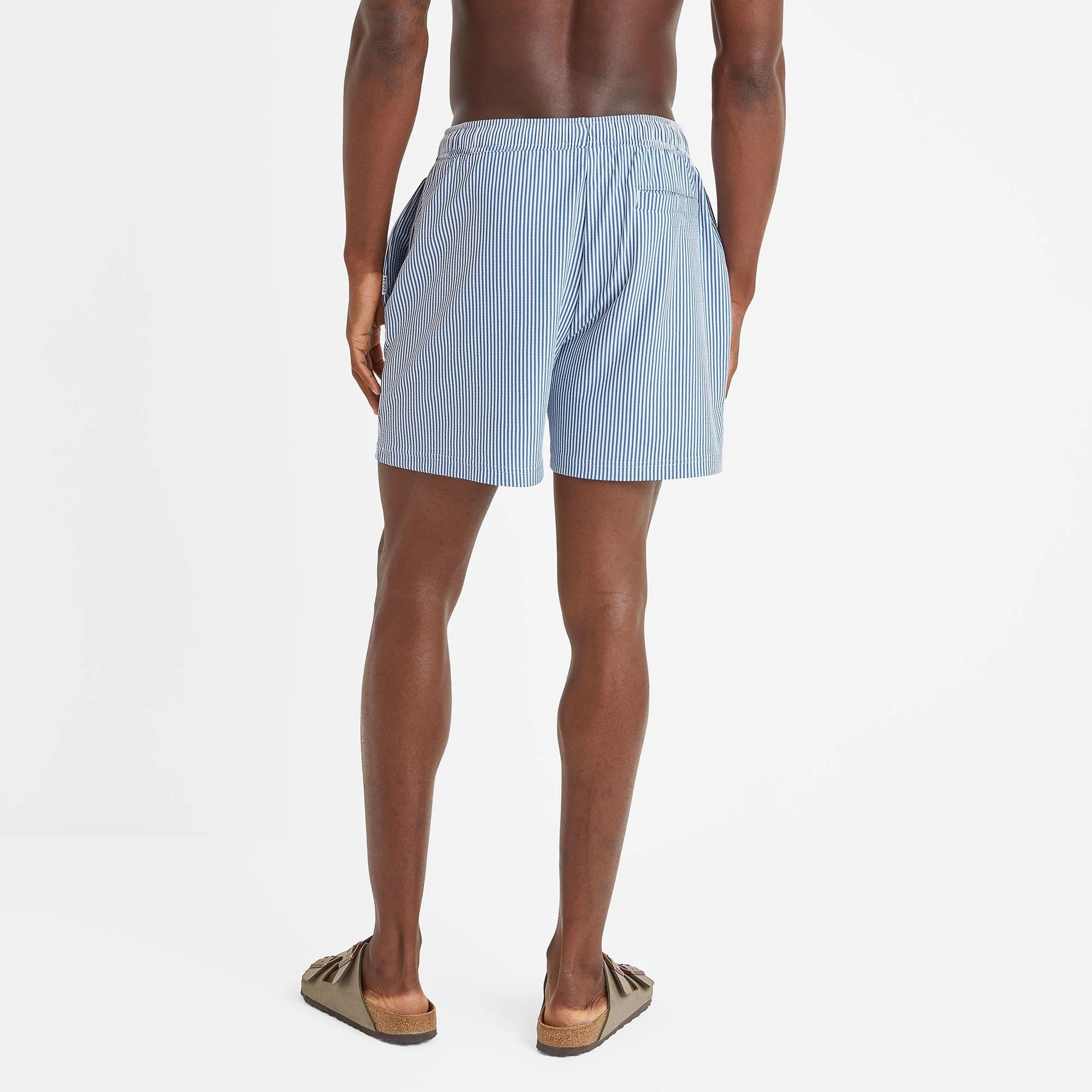 Micah Mens Swimming Shorts - Pastel Blue Stripe - Image 4