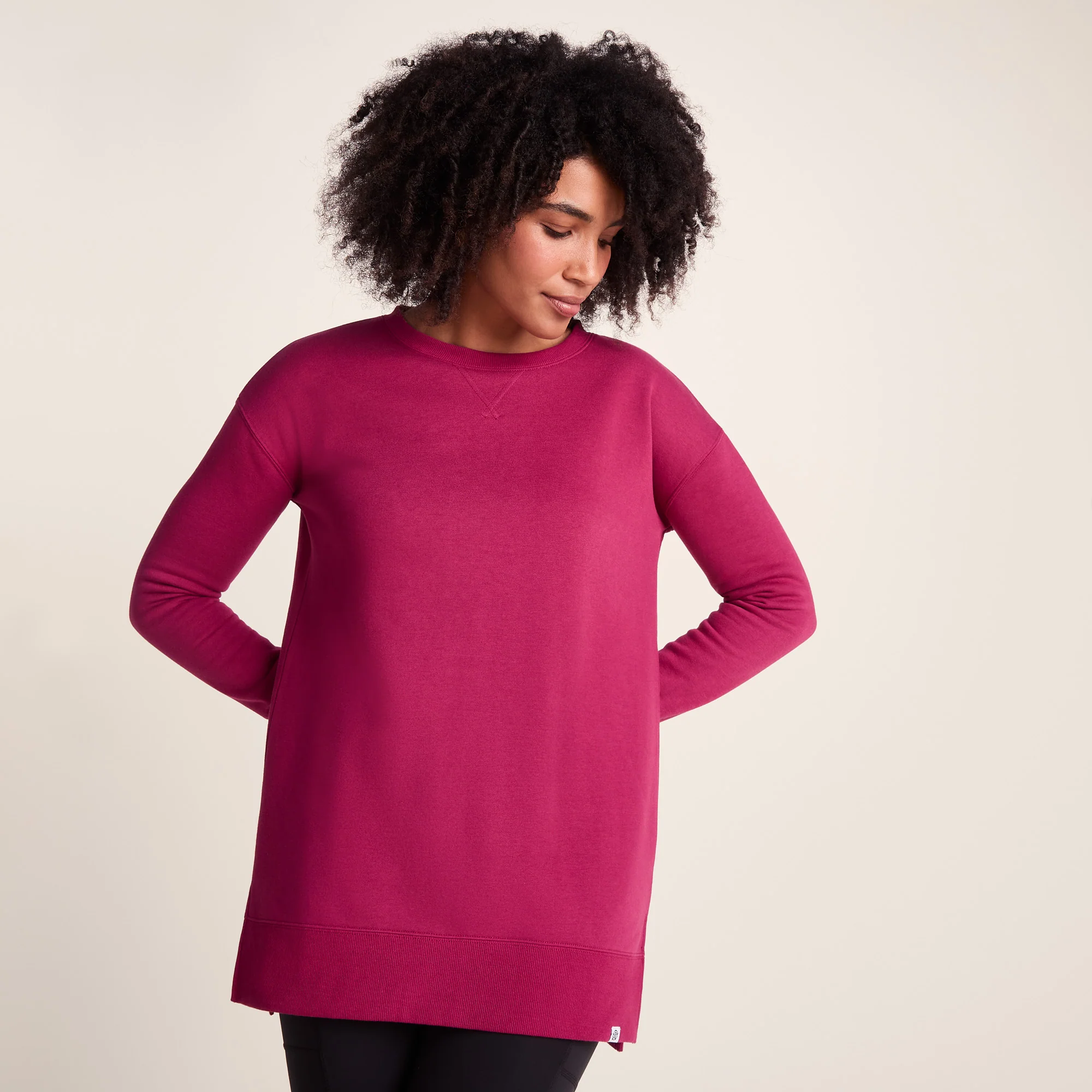 Michelle Womens Cotton Blend Sweat - Washed Burgundy