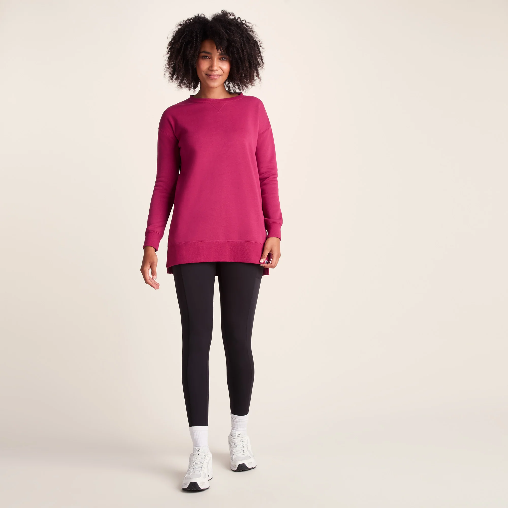 Michelle Womens Cotton Blend Sweat - Washed Burgundy - Image 2