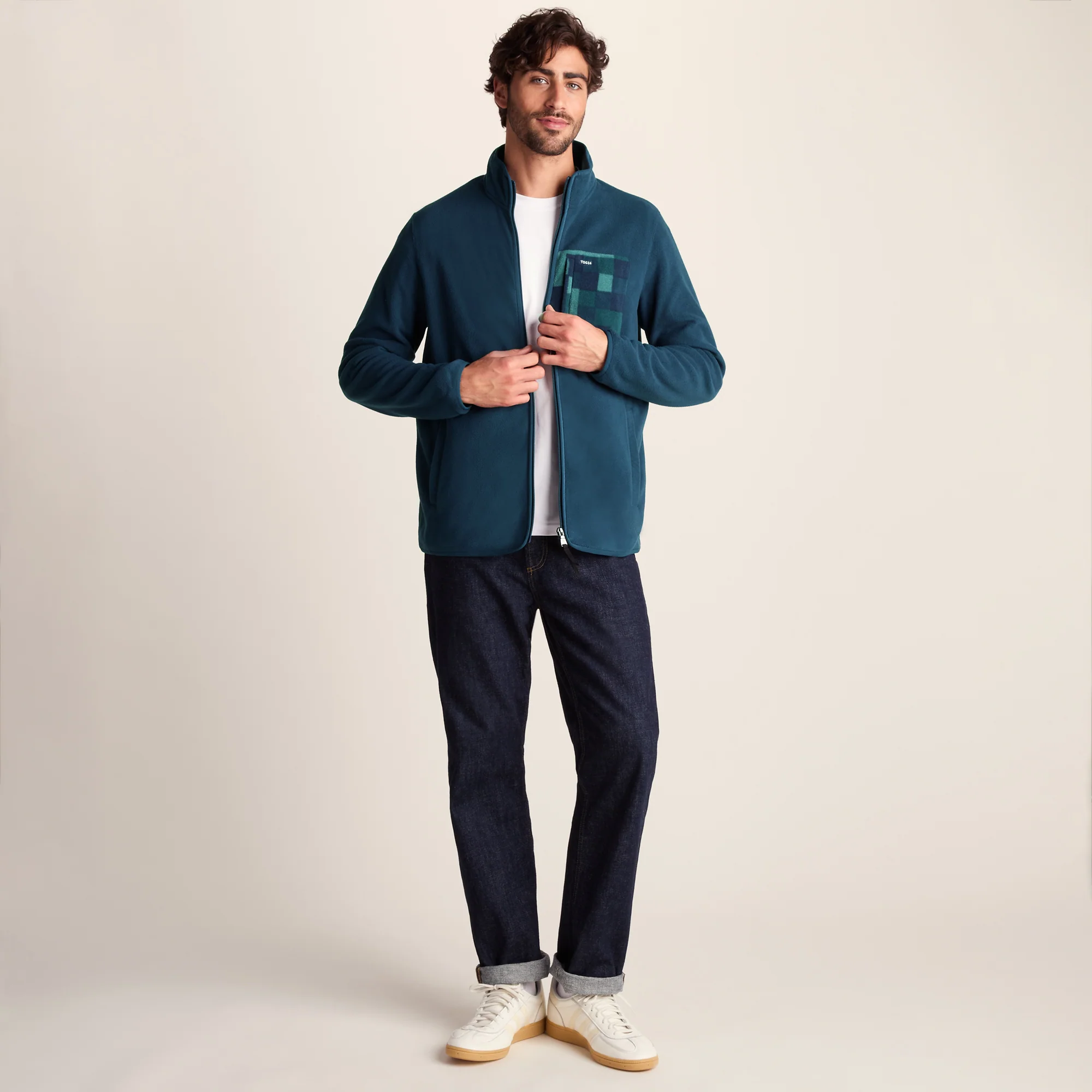 Miles Mens Relaxed Fit Microfleece Jacket - Inky Blue - Image 2