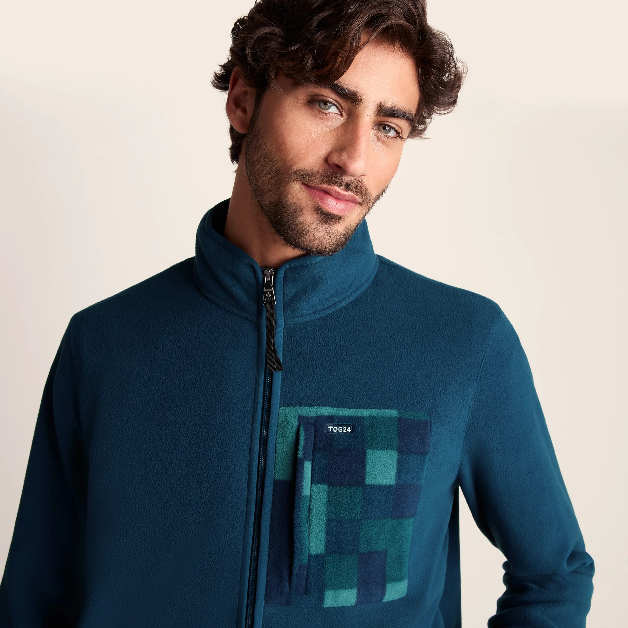 Miles Mens Relaxed Fit Microfleece Jacket - Inky Blue - Image 5
