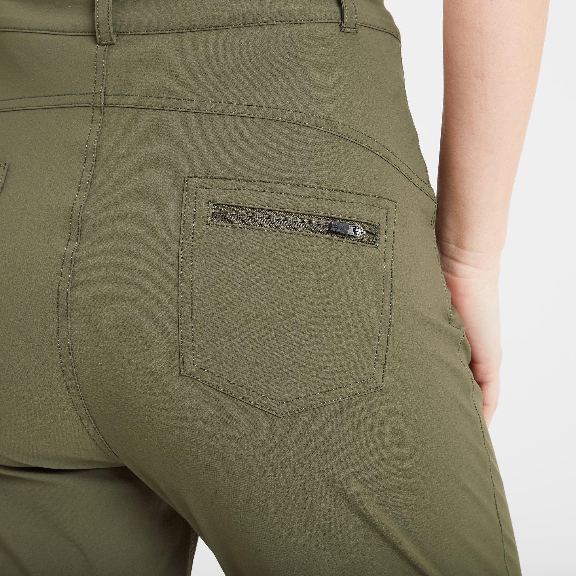 Milton Womens Water Resistant Slim Trouser Short - Khaki - Image 4