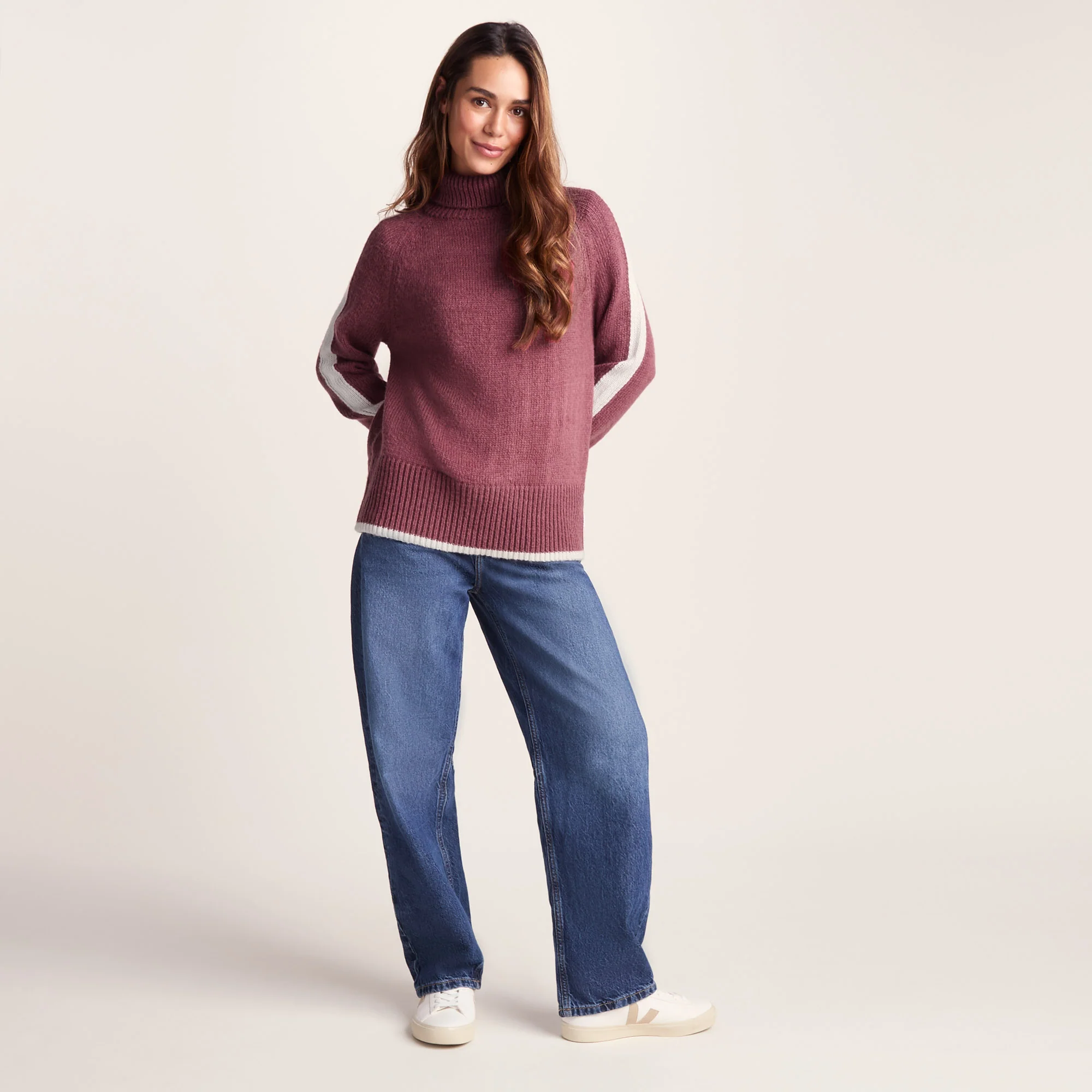 Moira Womens Knitted Jumper - Washed Burgundy - Image 2