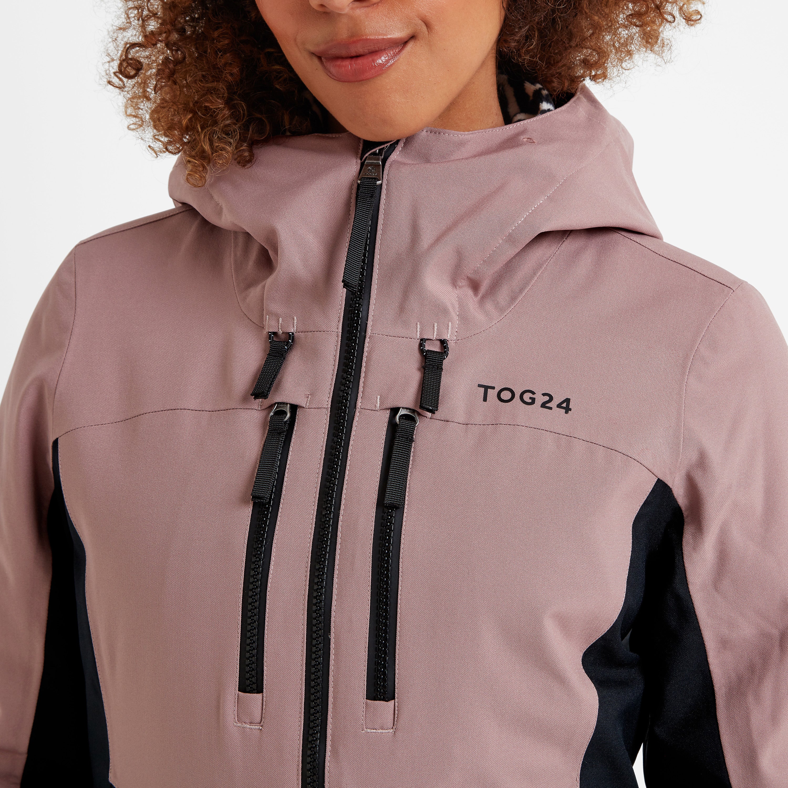 Montana Womens Ski Jacket - Black/Faded Pink - Image 7