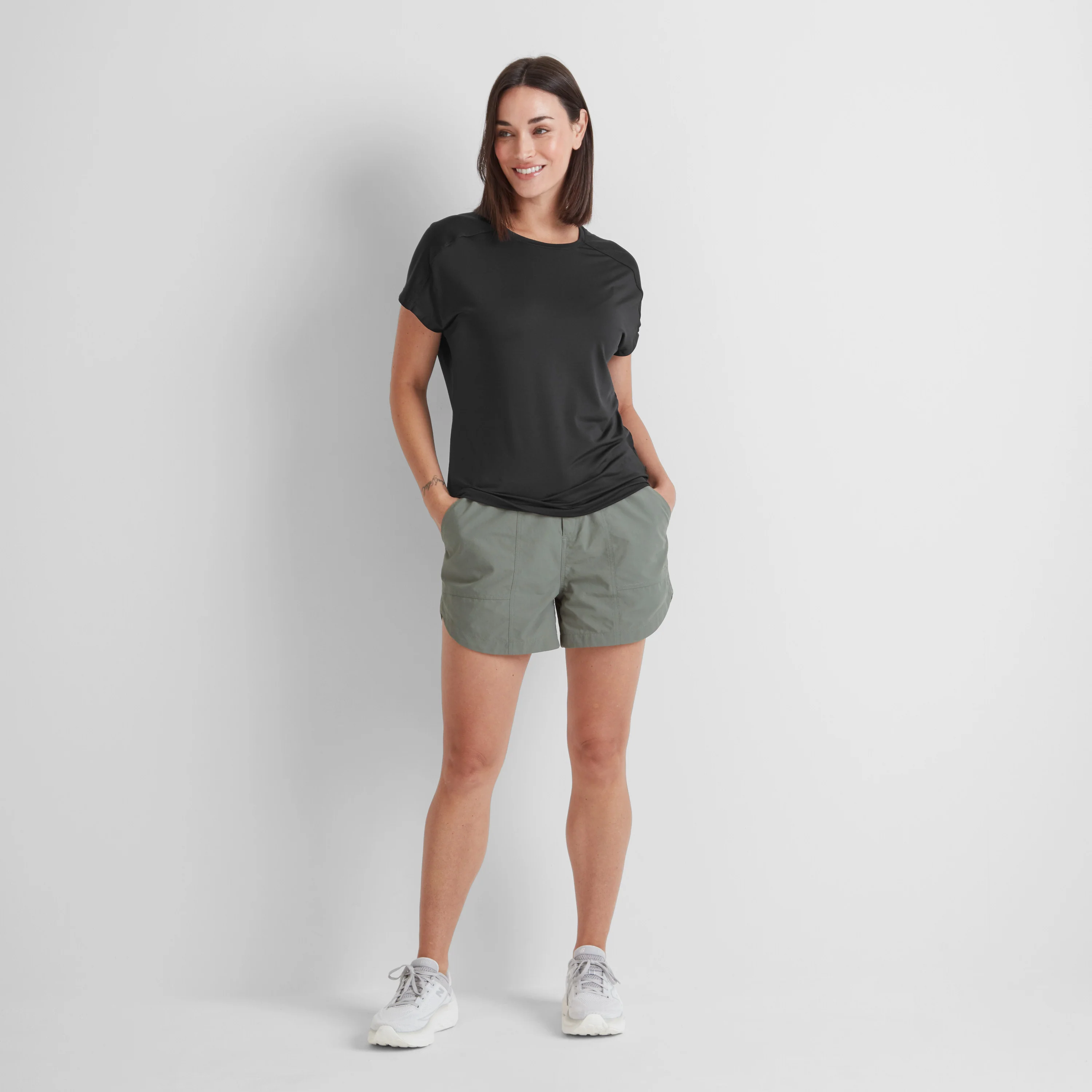 Moorley Womens Short Sleeve Performance Top - Black