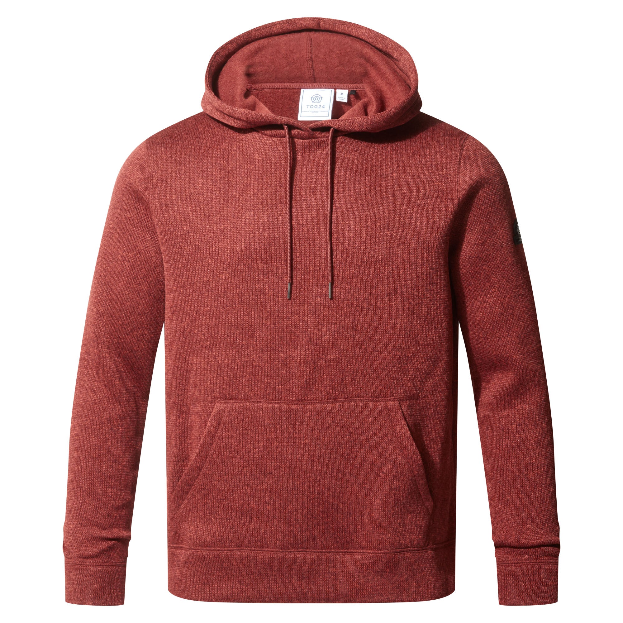 Mosby Mens Supersoft Knitlook Fleece Hoody - Clay Marl - Image 7