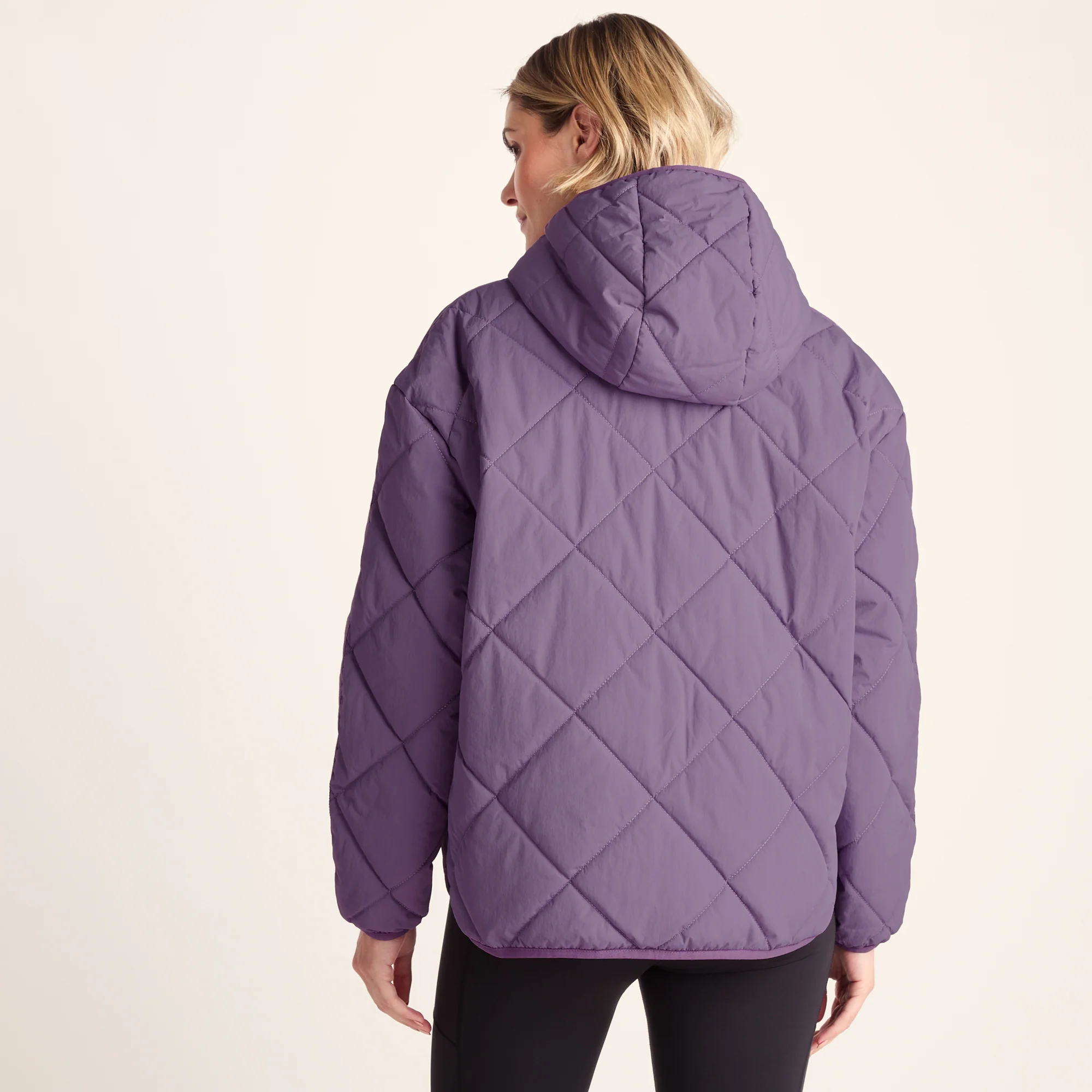 Nanford Womens Oversized Shower Resistant Diamond Quilted Jacket - Orchid - Image 3
