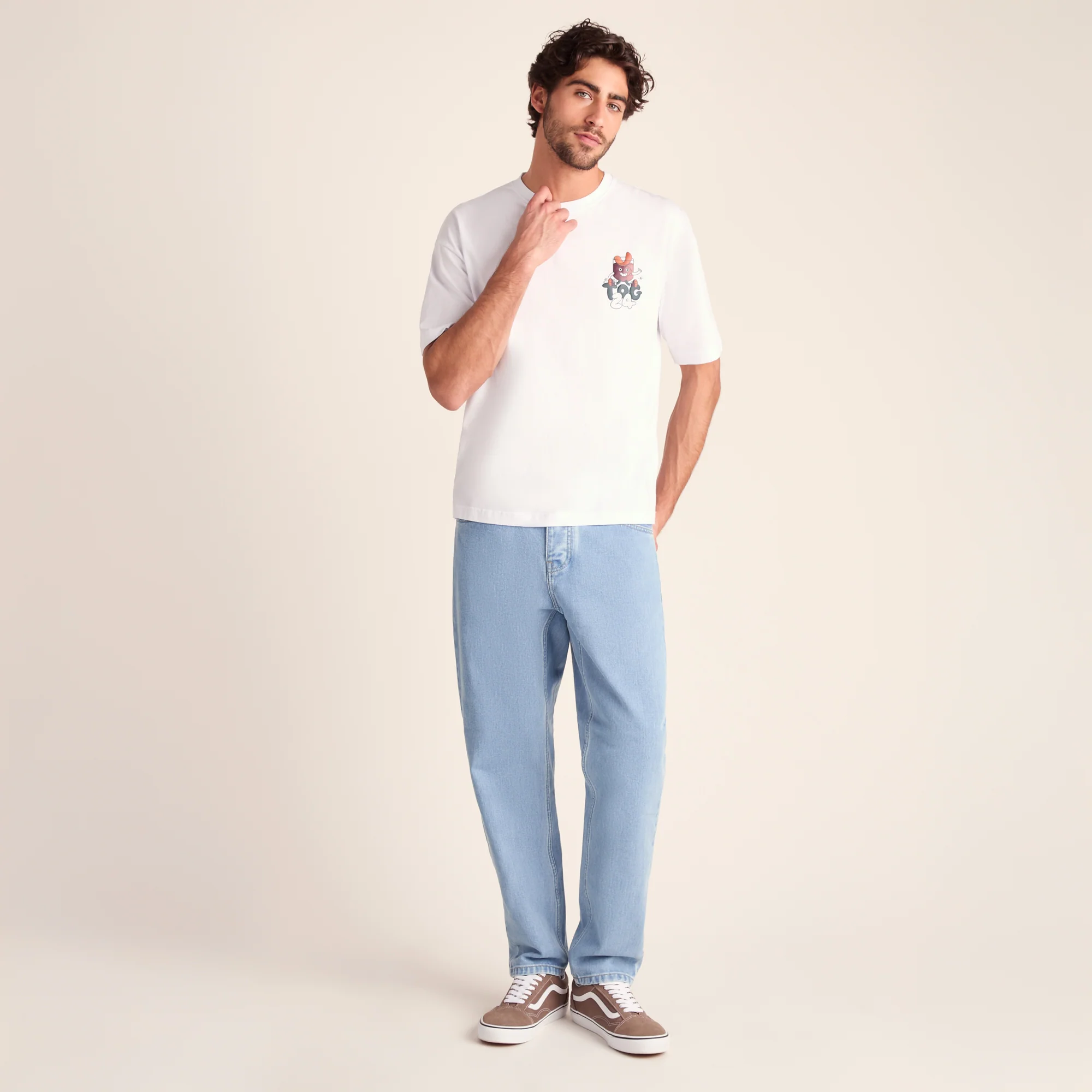 Negroni Mens Relaxed Fit 100% Cotton Supersoft Hattie Clark T-Shirt - Optic White - Image 3